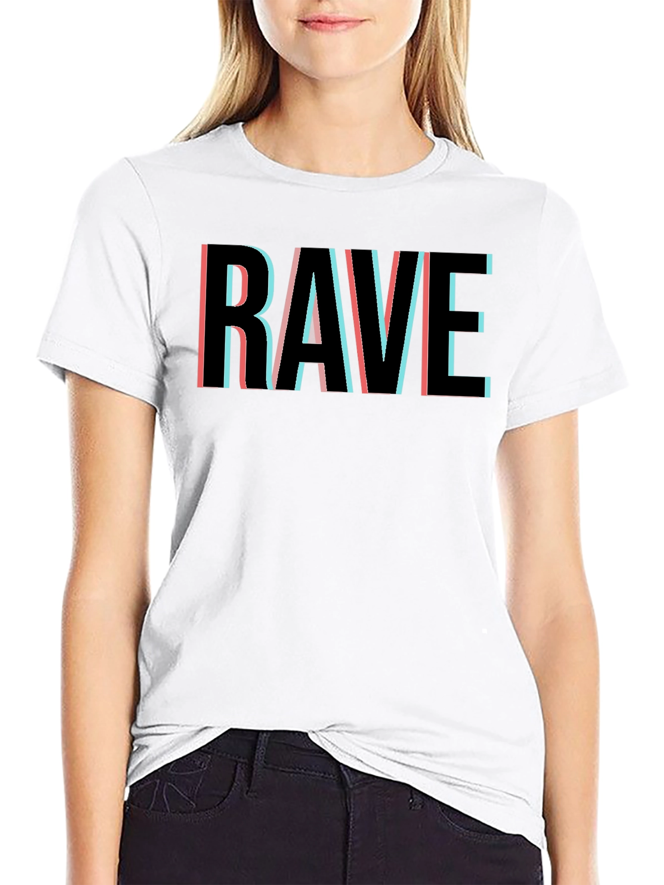 Rave Glitch T-Shirt - Black Graphic Tee