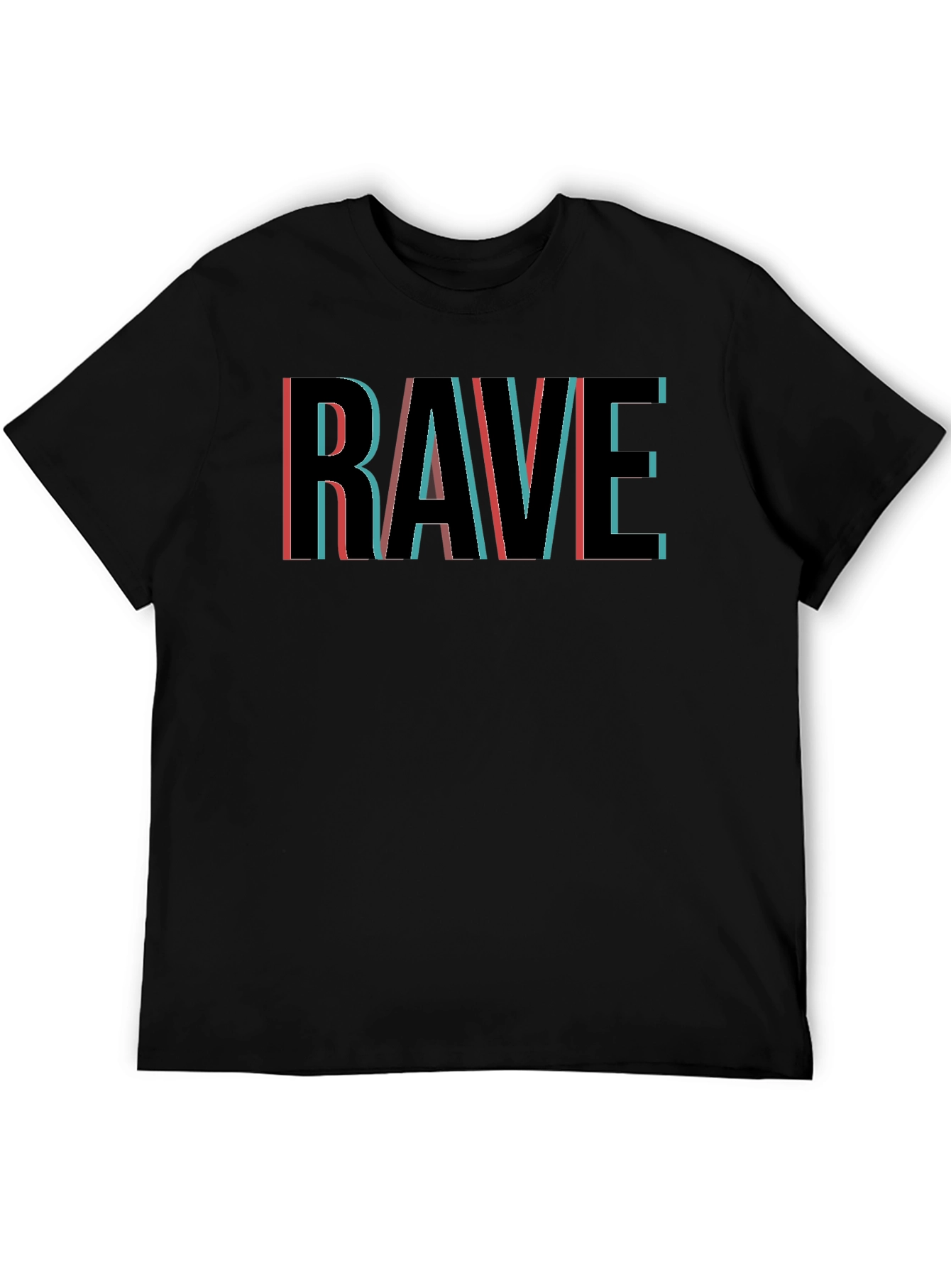 Rave Glitch T-Shirt - Black Graphic Tee