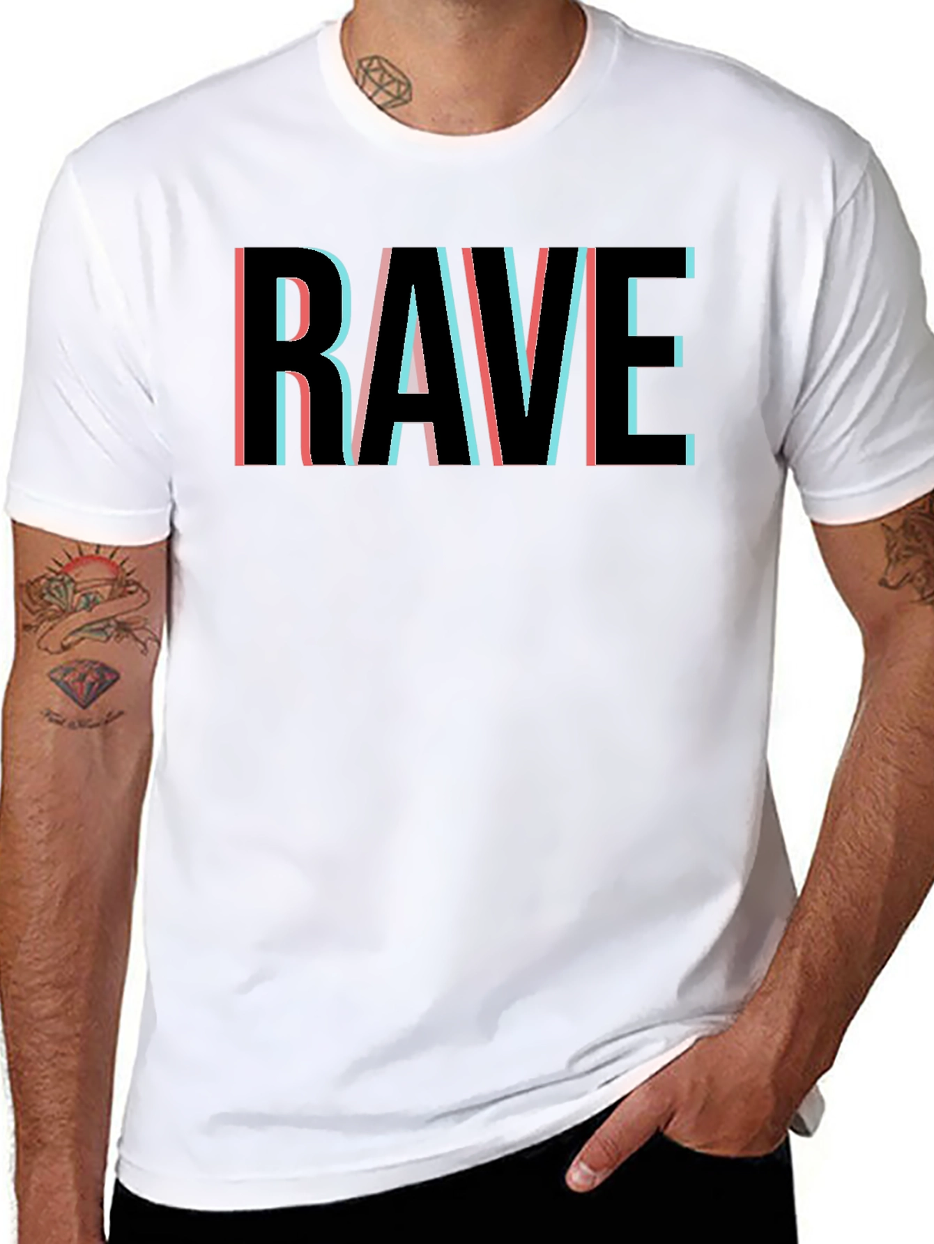 Rave Glitch T-Shirt - Black Graphic Tee