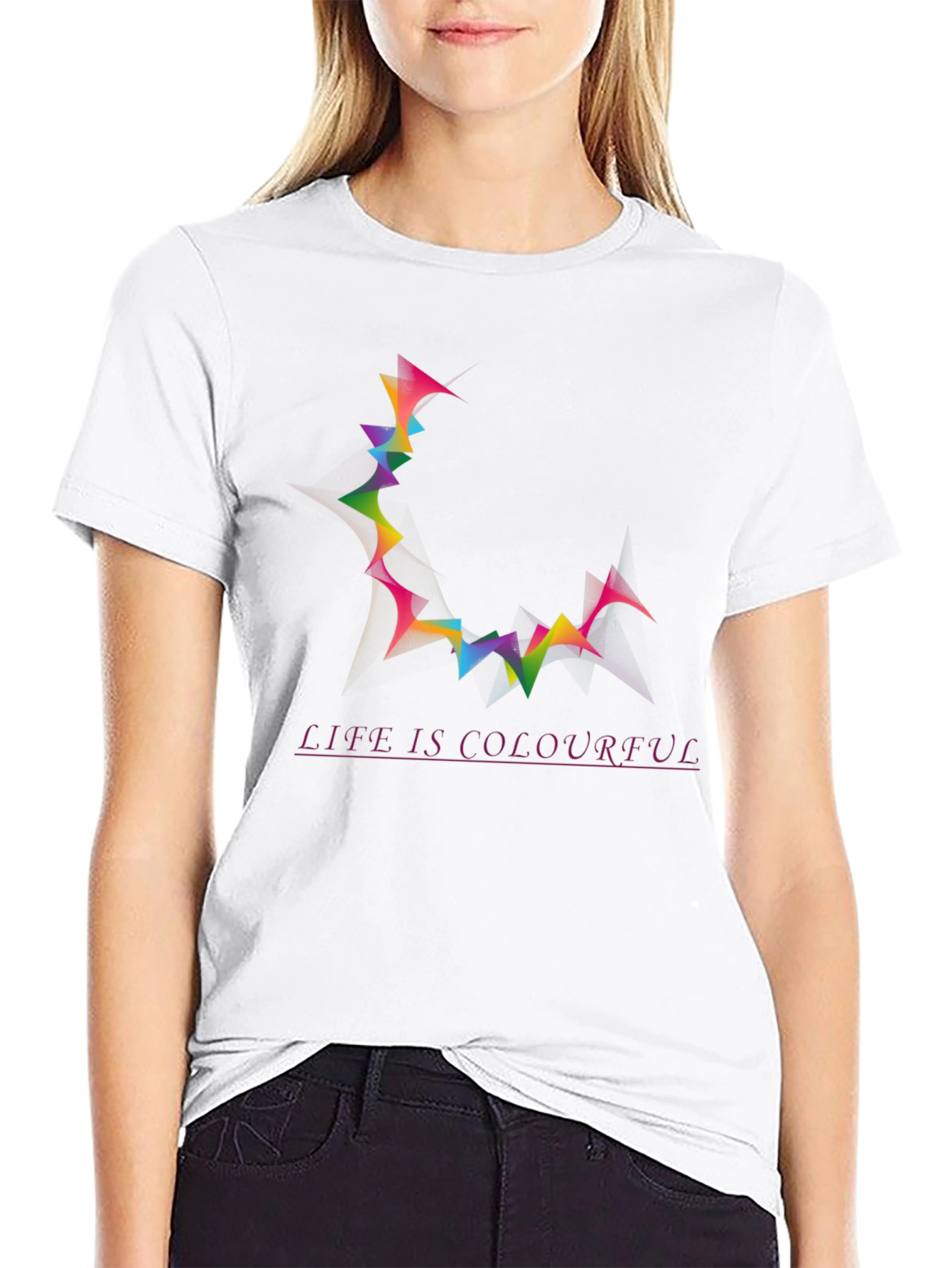 Life is Colourful Mens Black Graphic Tee