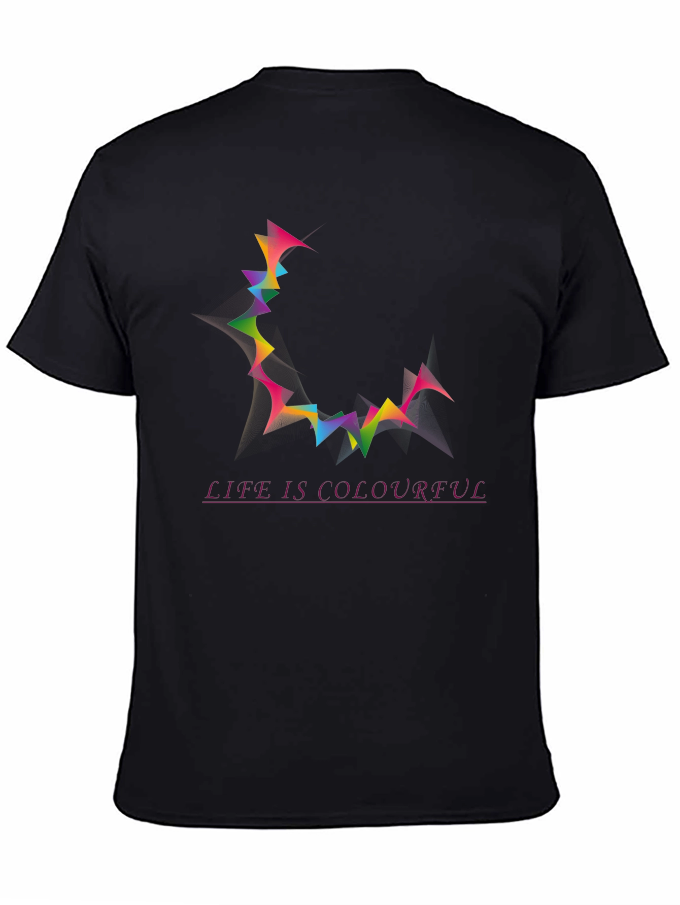 Life is Colourful Mens Black Graphic Tee