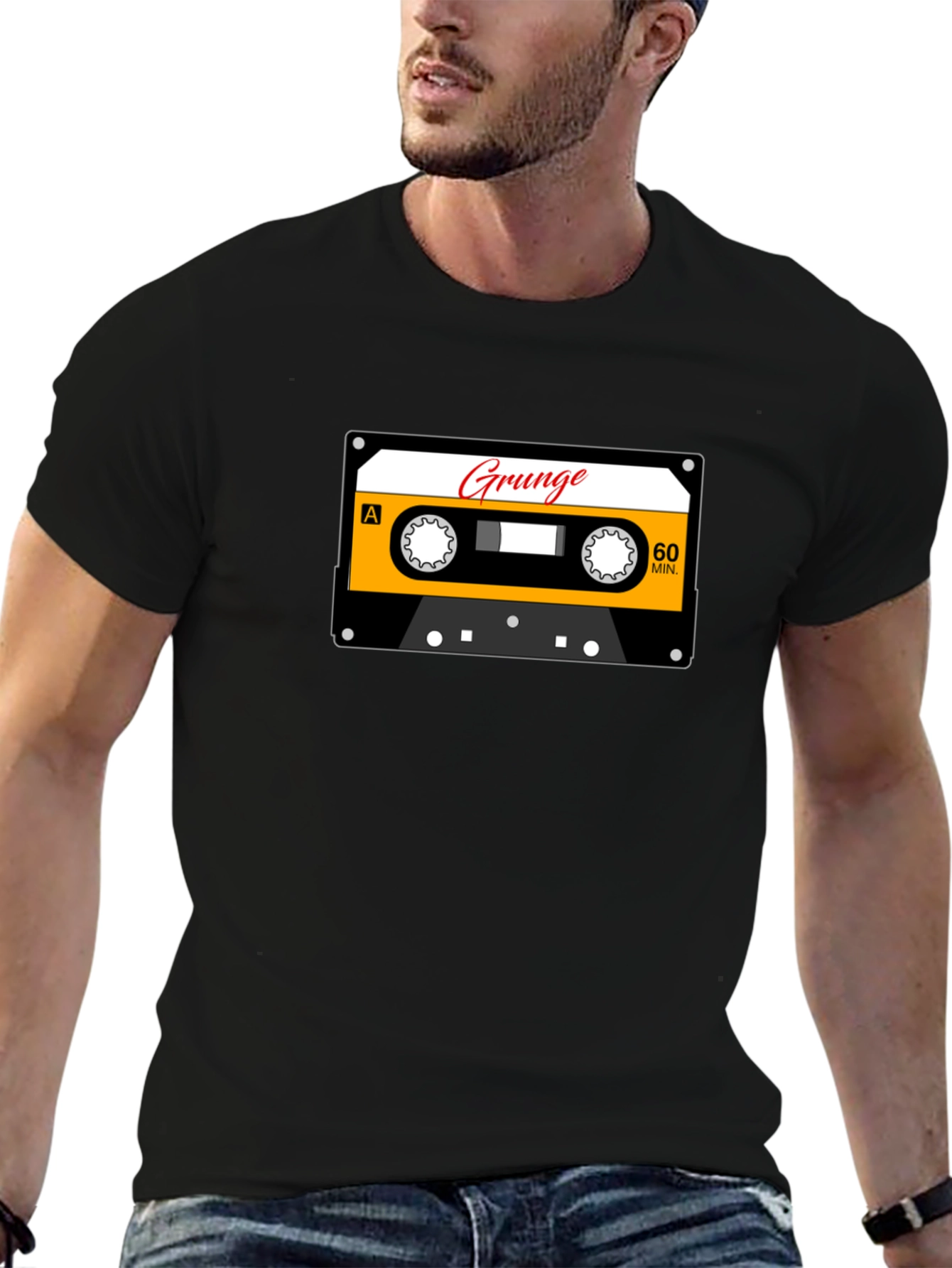 Grunge Cassette Tape Graphic T-Shirt