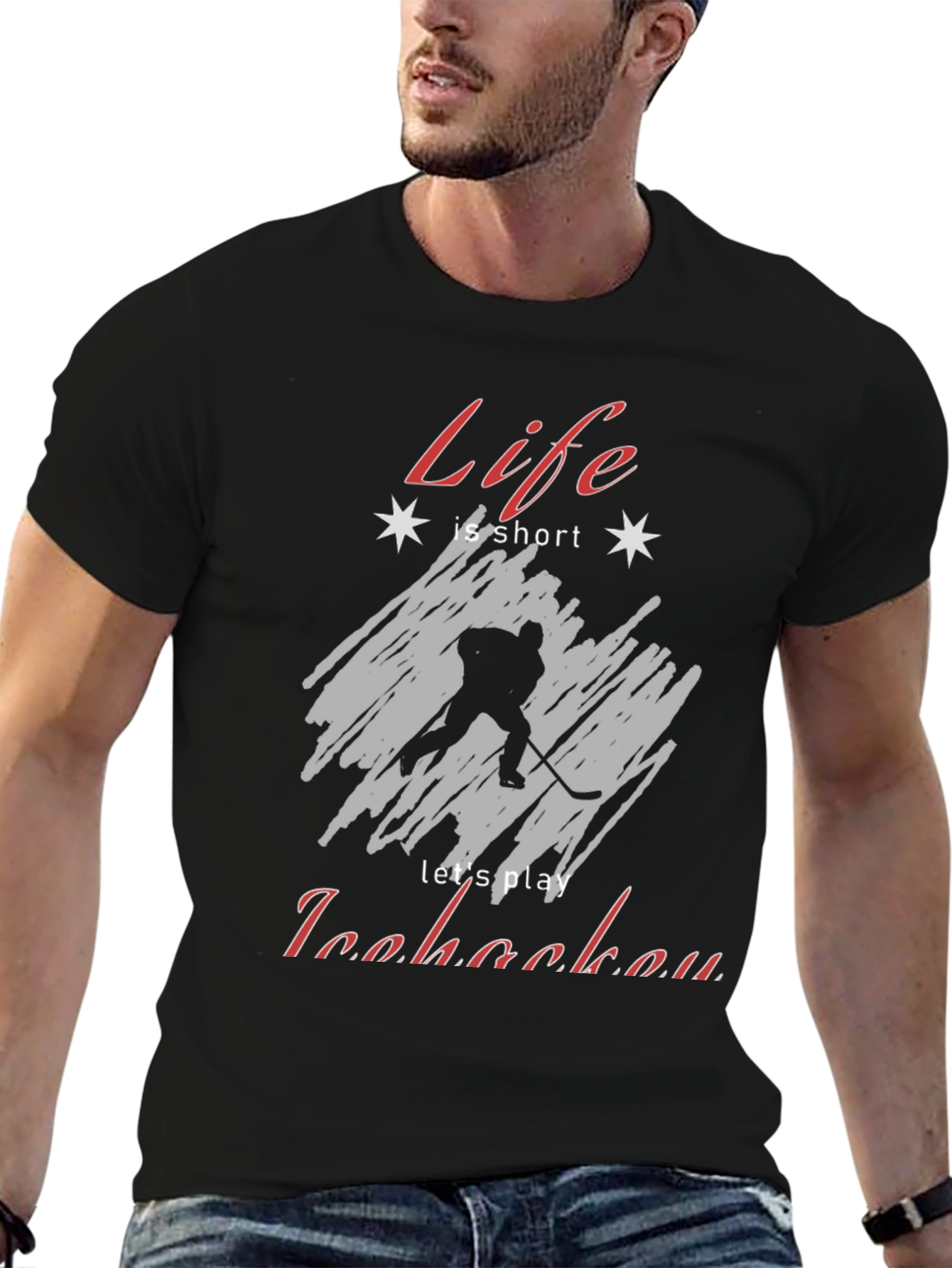 Life is Short Play Ice Hockey T-Shirt