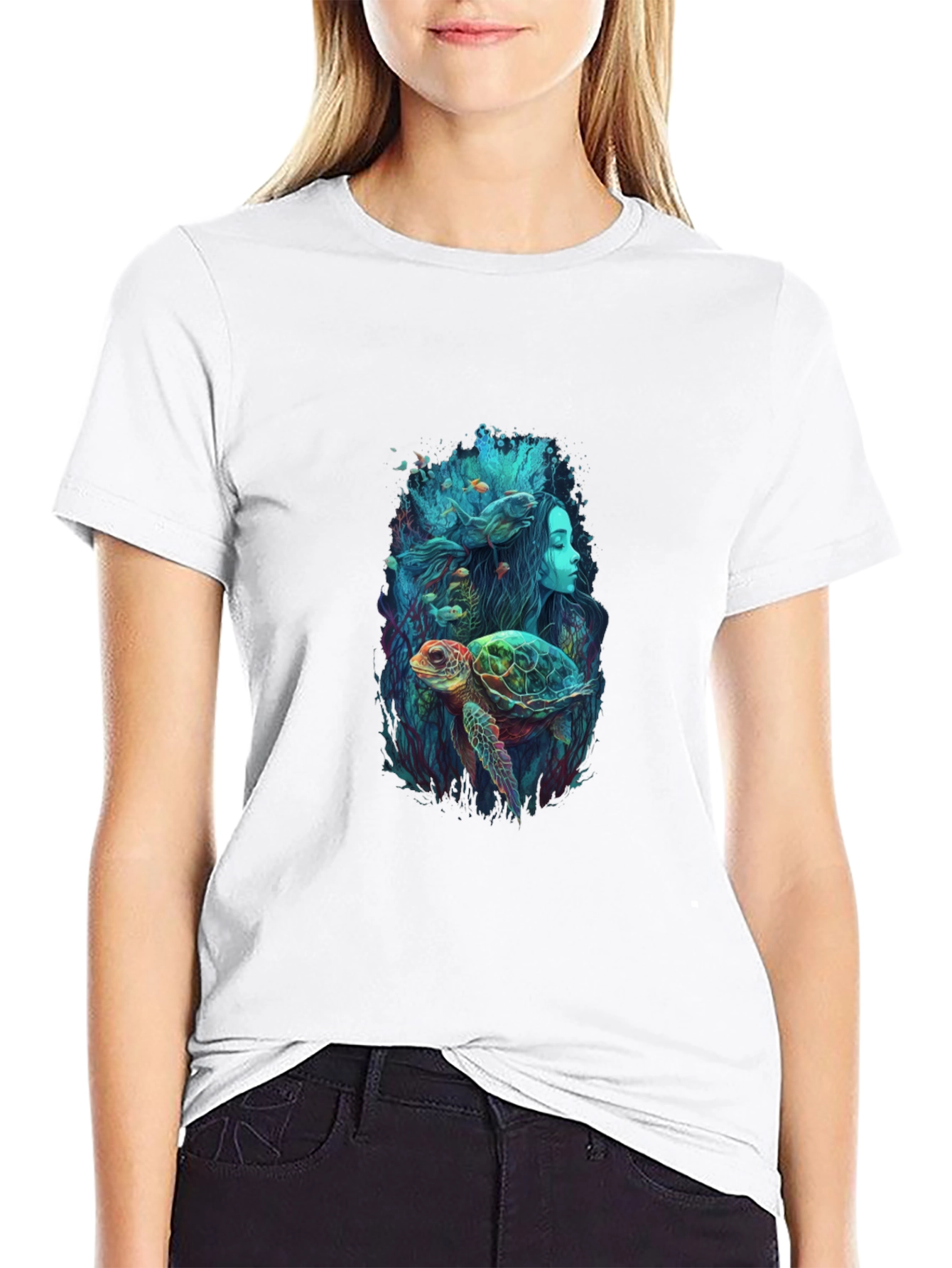 Ocean Dream T-Shirt - Turtle Mermaid Design