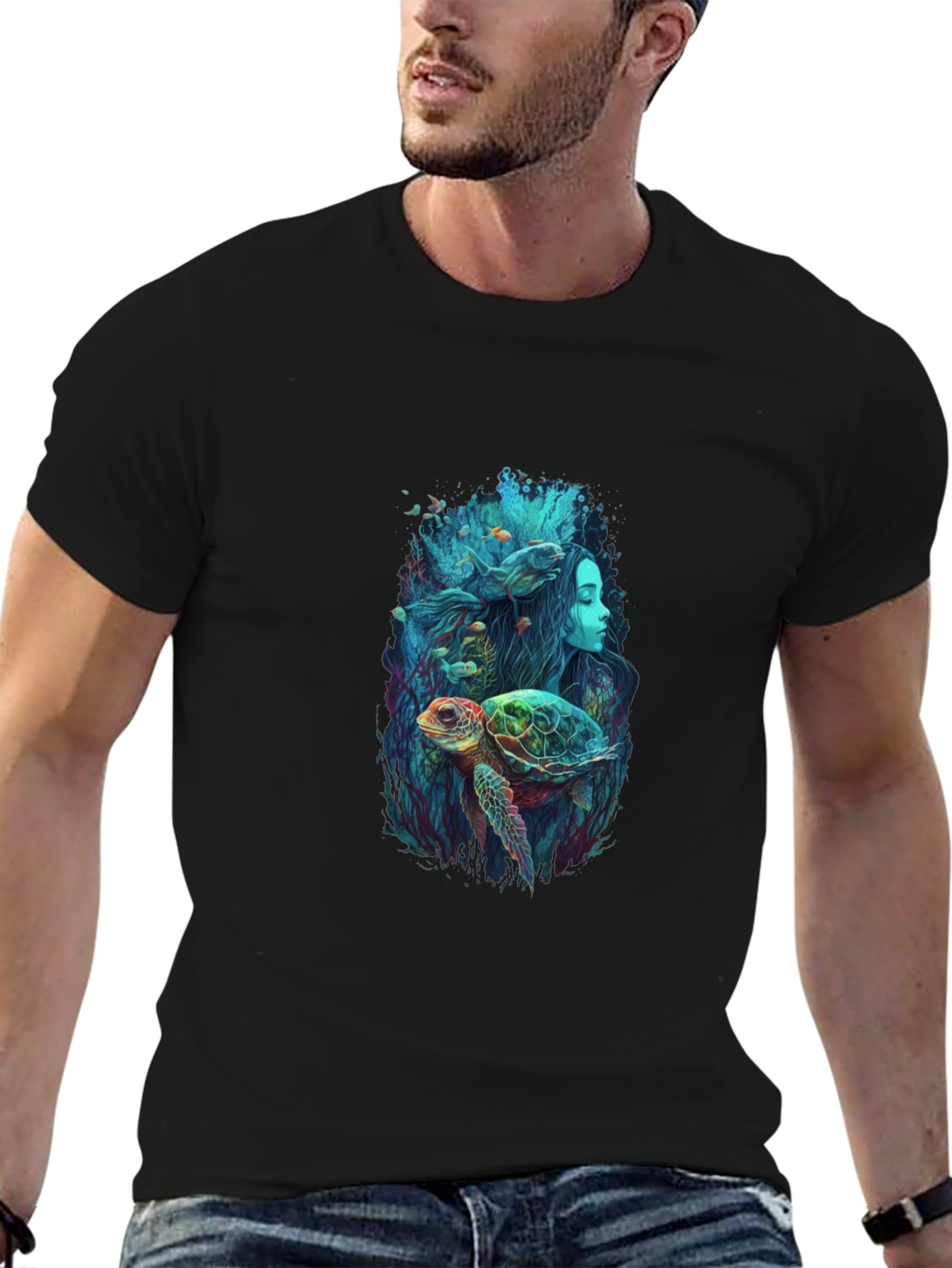 Ocean Dream T-Shirt - Turtle Mermaid Design