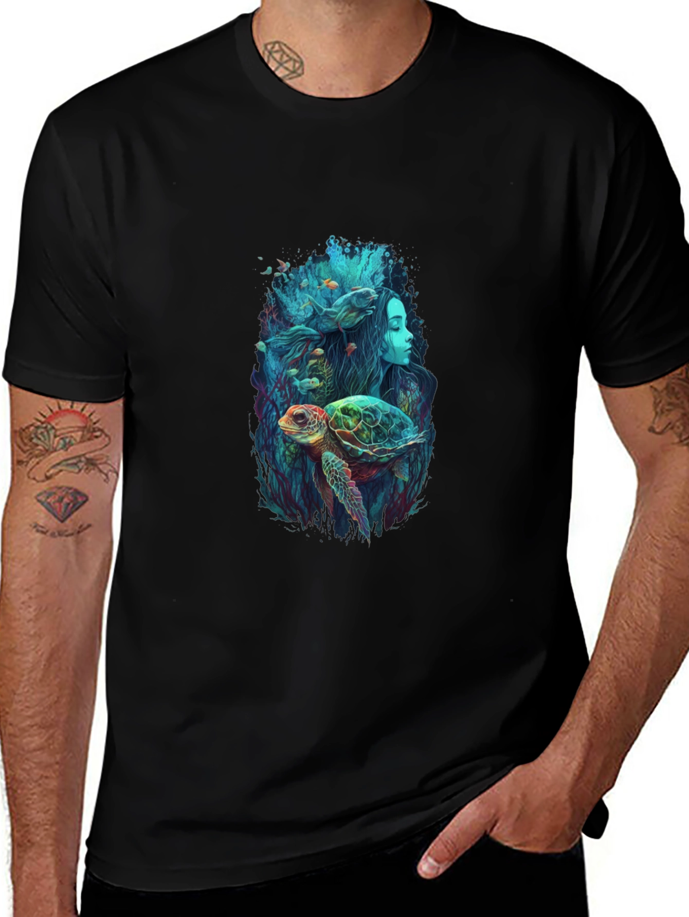 Ocean Dream T-Shirt - Turtle Mermaid Design