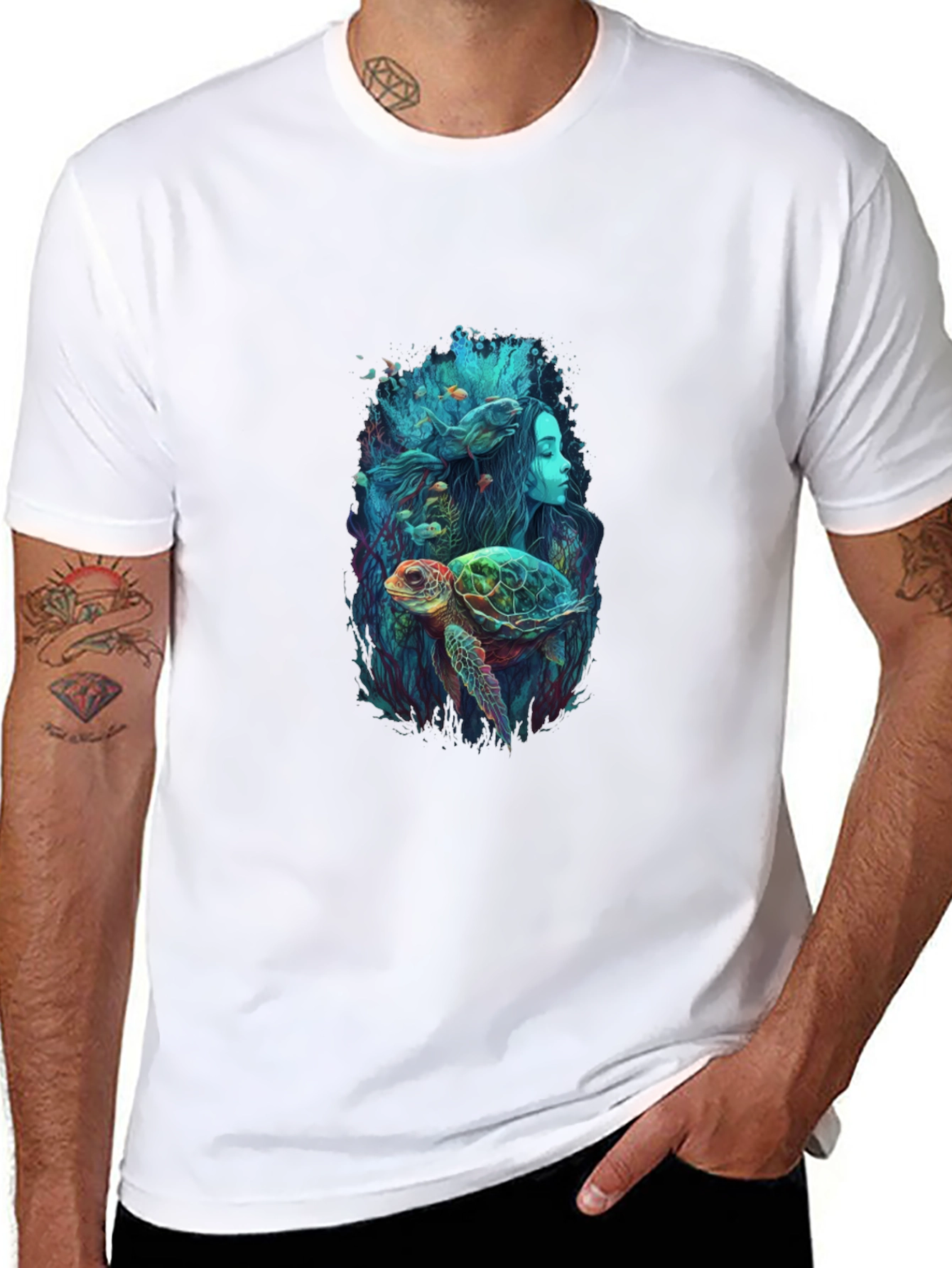 Ocean Dream T-Shirt - Turtle Mermaid Design
