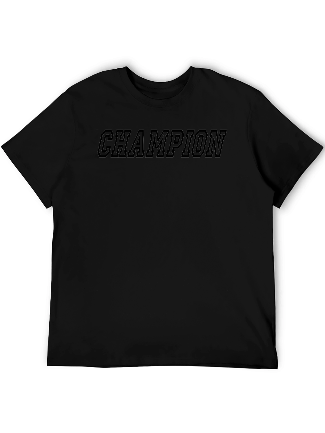 Mens Black Champion Graphic Tee