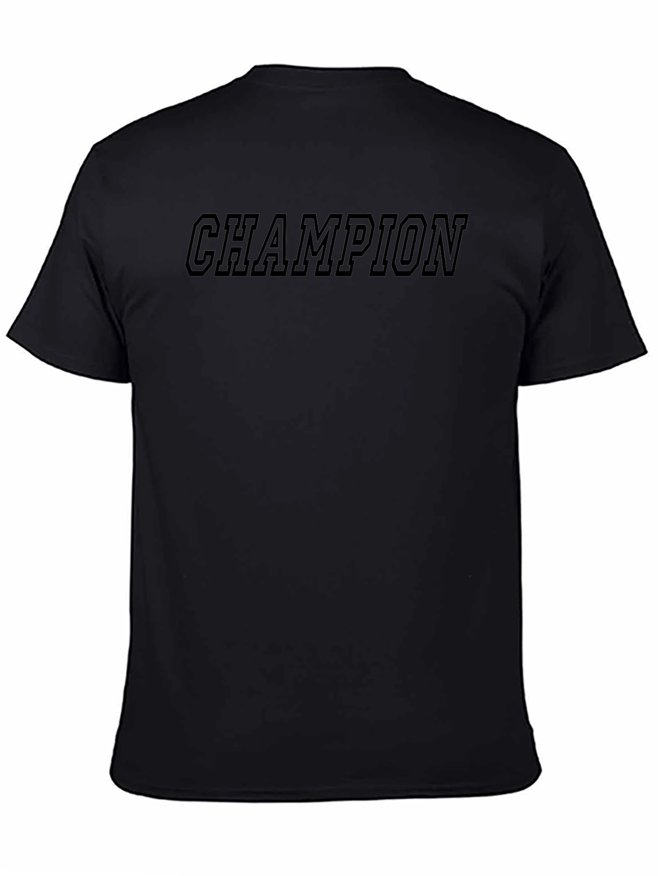 Mens Black Champion Graphic Tee