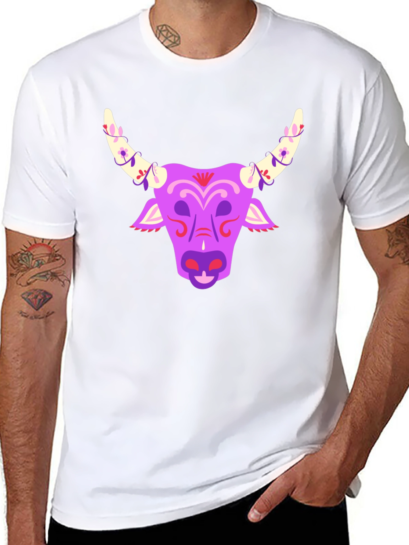 Bull Head Graphic Tee - Black
