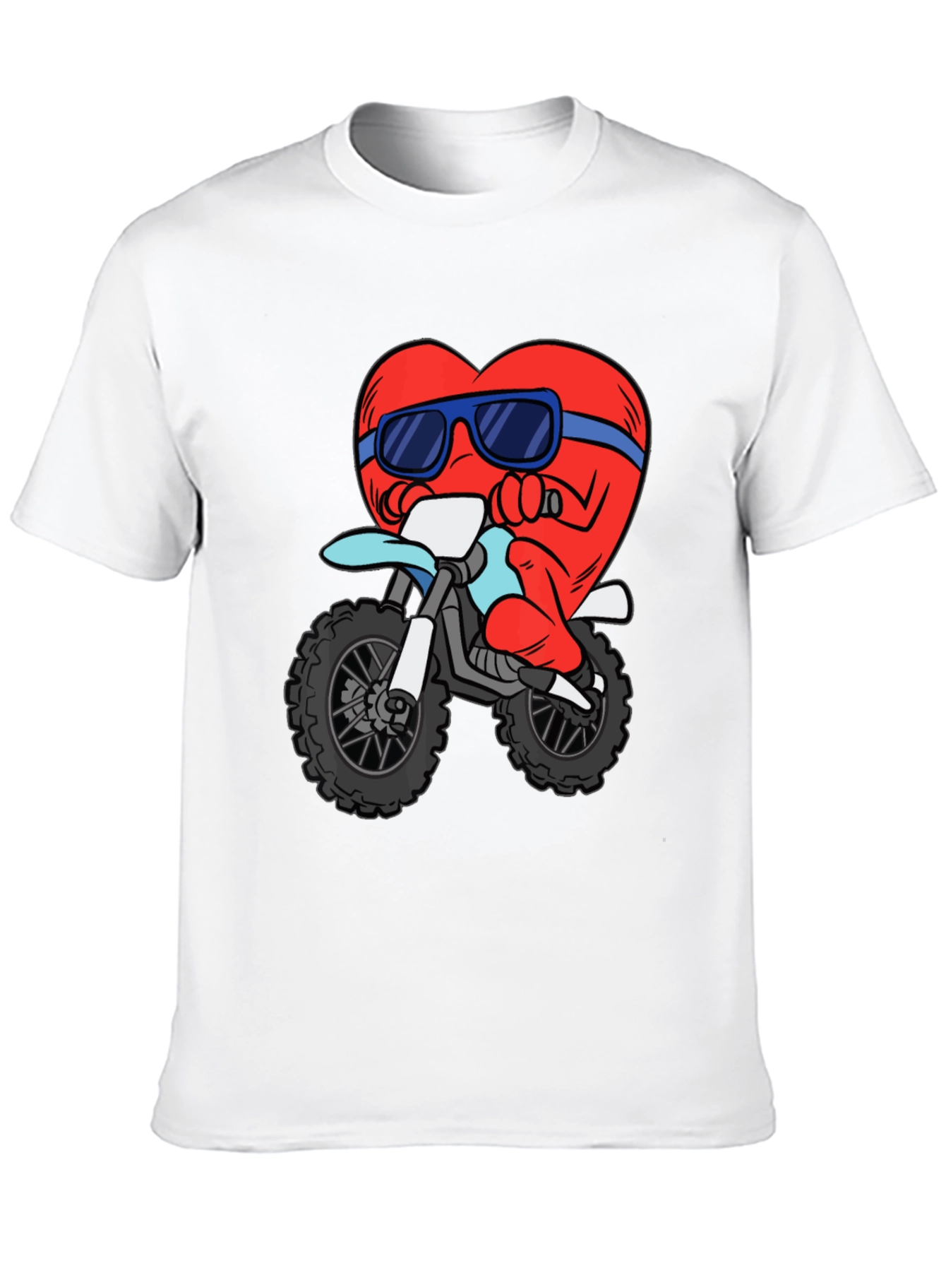 Heart Riding a Motorcycle Graphic T-Shirt