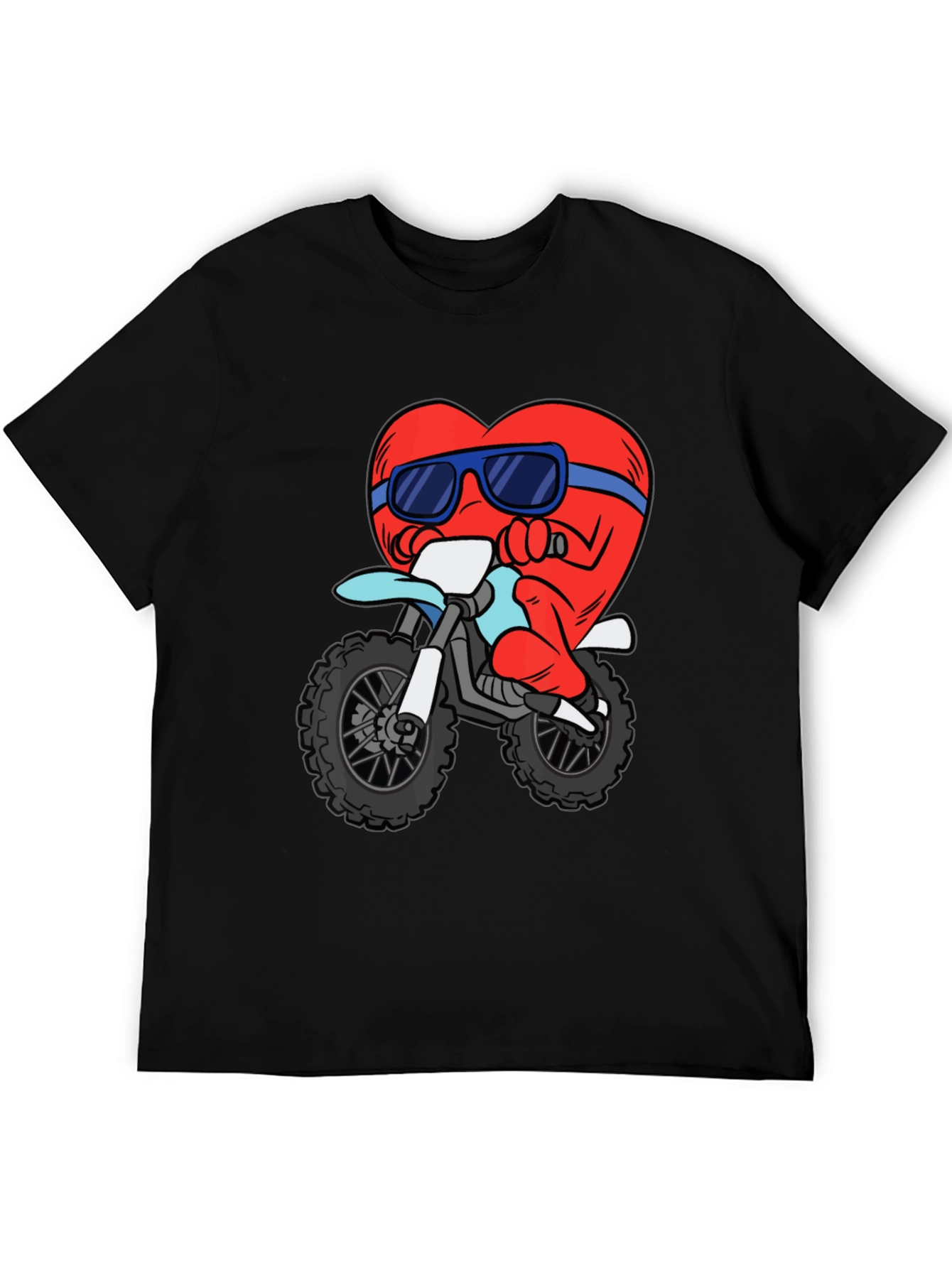 Heart Riding a Motorcycle Graphic T-Shirt