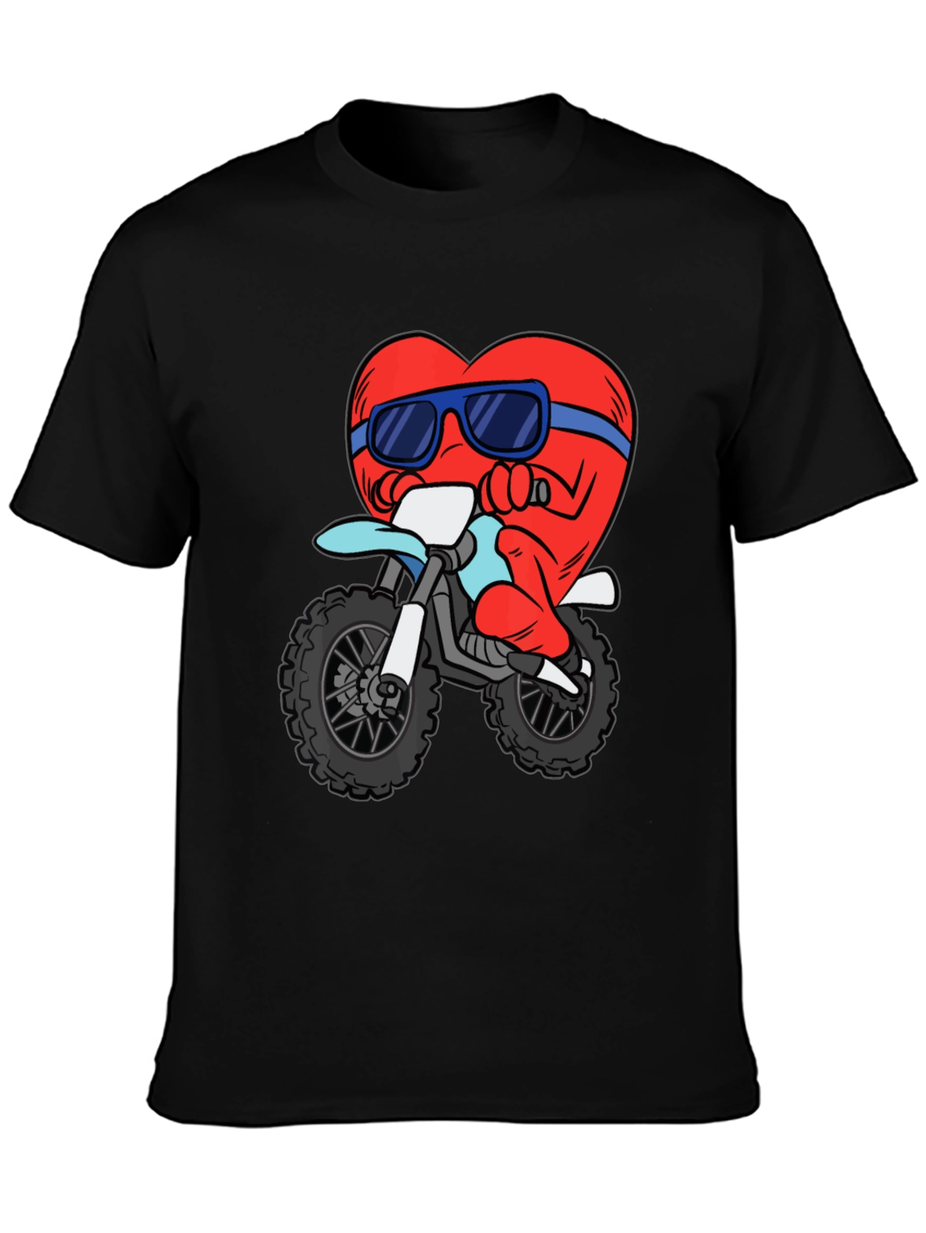 Heart Riding a Motorcycle Graphic T-Shirt