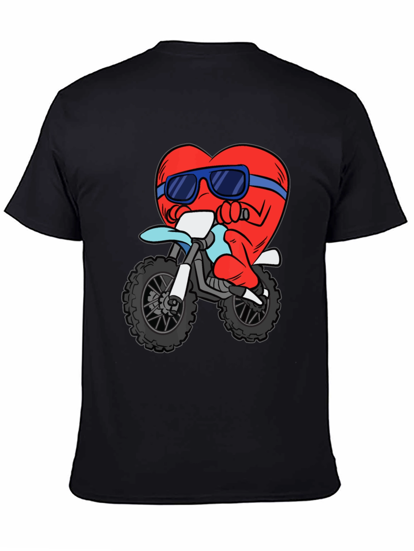 Heart Riding a Motorcycle Graphic T-Shirt