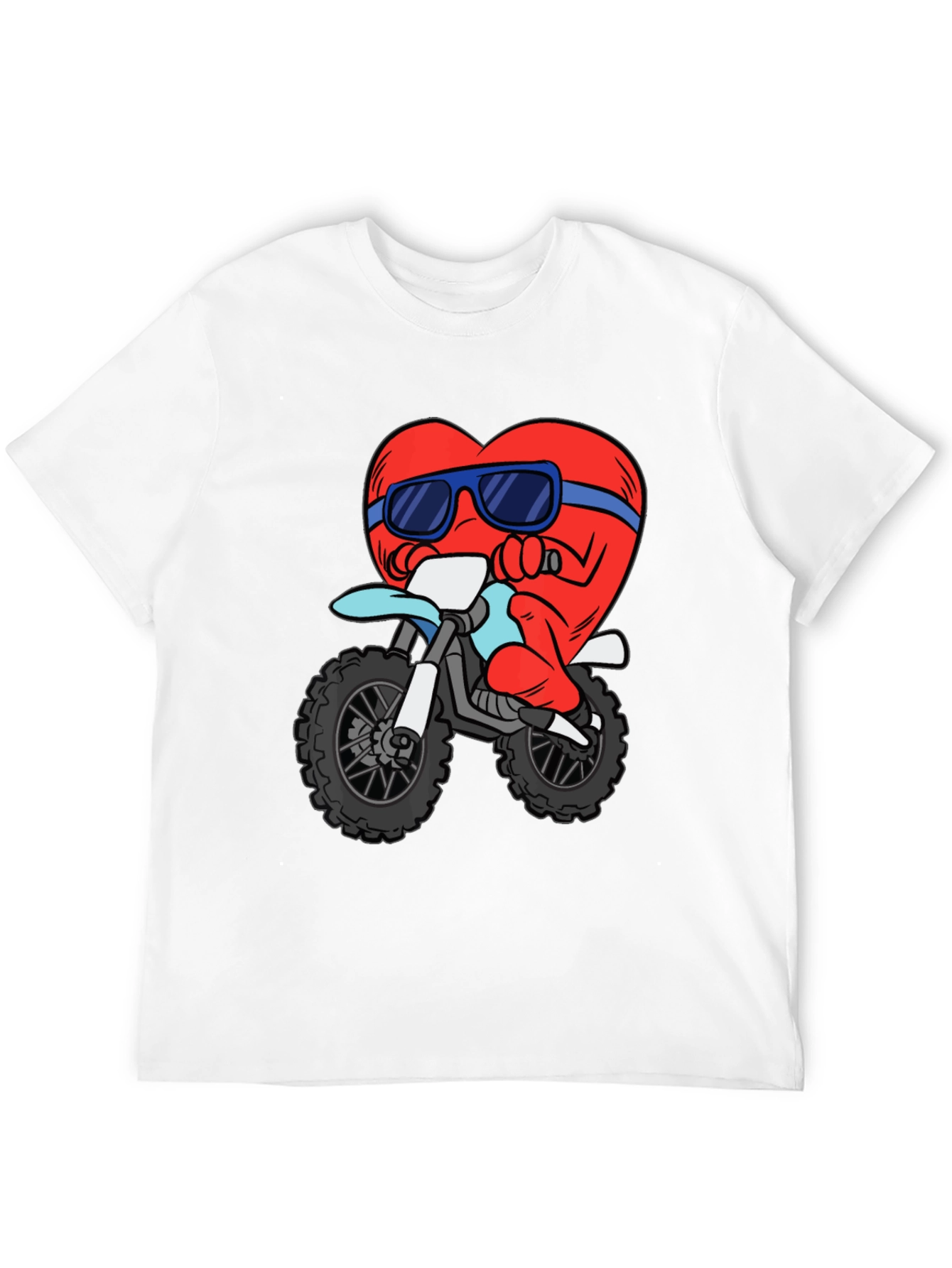 Heart Riding a Motorcycle Graphic T-Shirt