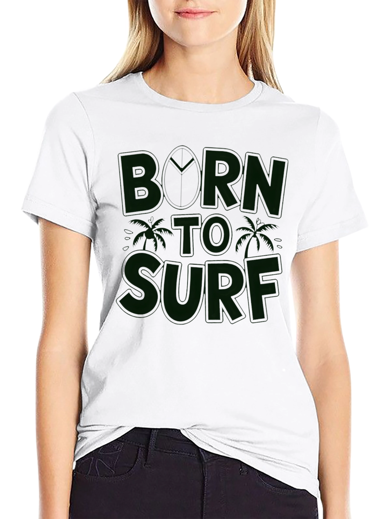 Born to Surf Black Graphic Tee