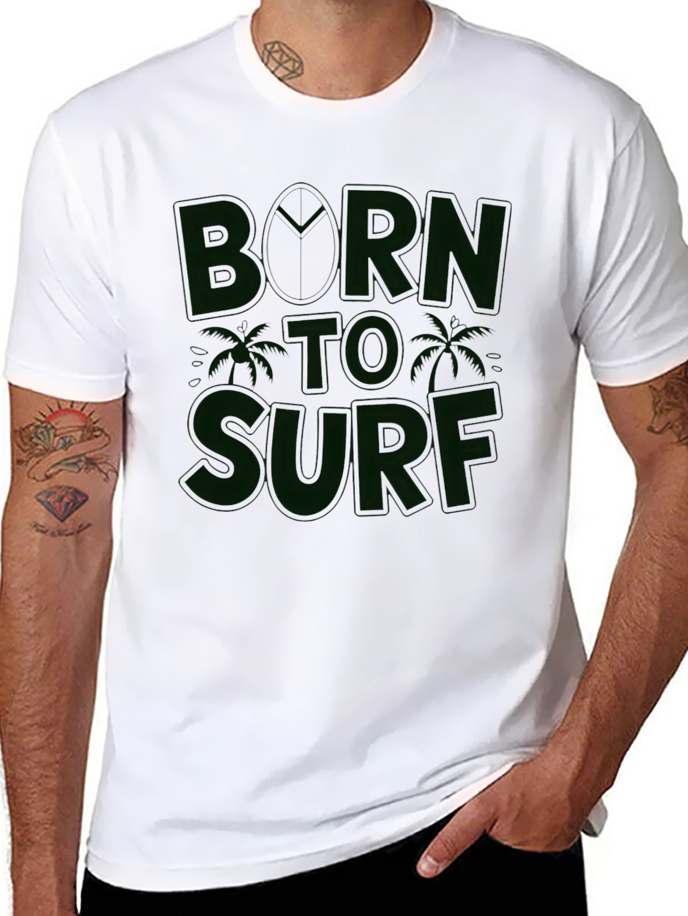 Born to Surf Black Graphic Tee