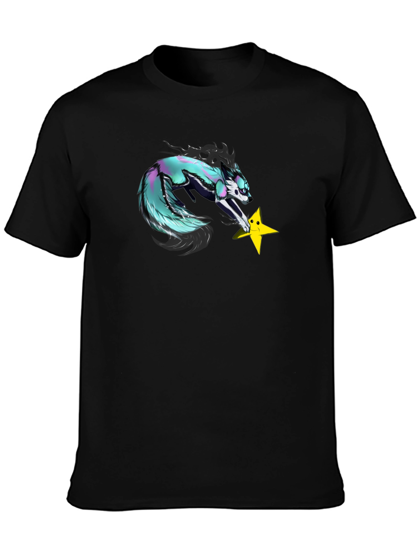 Funky Fox Graphic T-Shirt - Black Cotton Tee