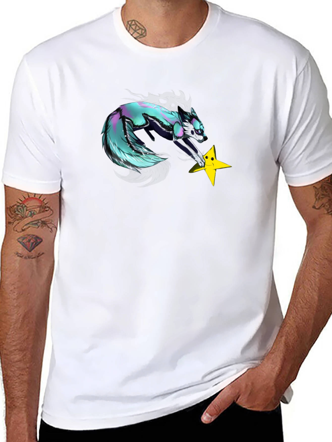 Funky Fox Graphic T-Shirt - Black Cotton Tee