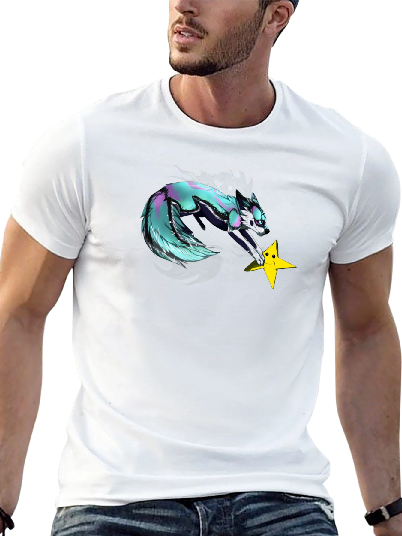 Funky Fox Graphic T-Shirt - Black Cotton Tee