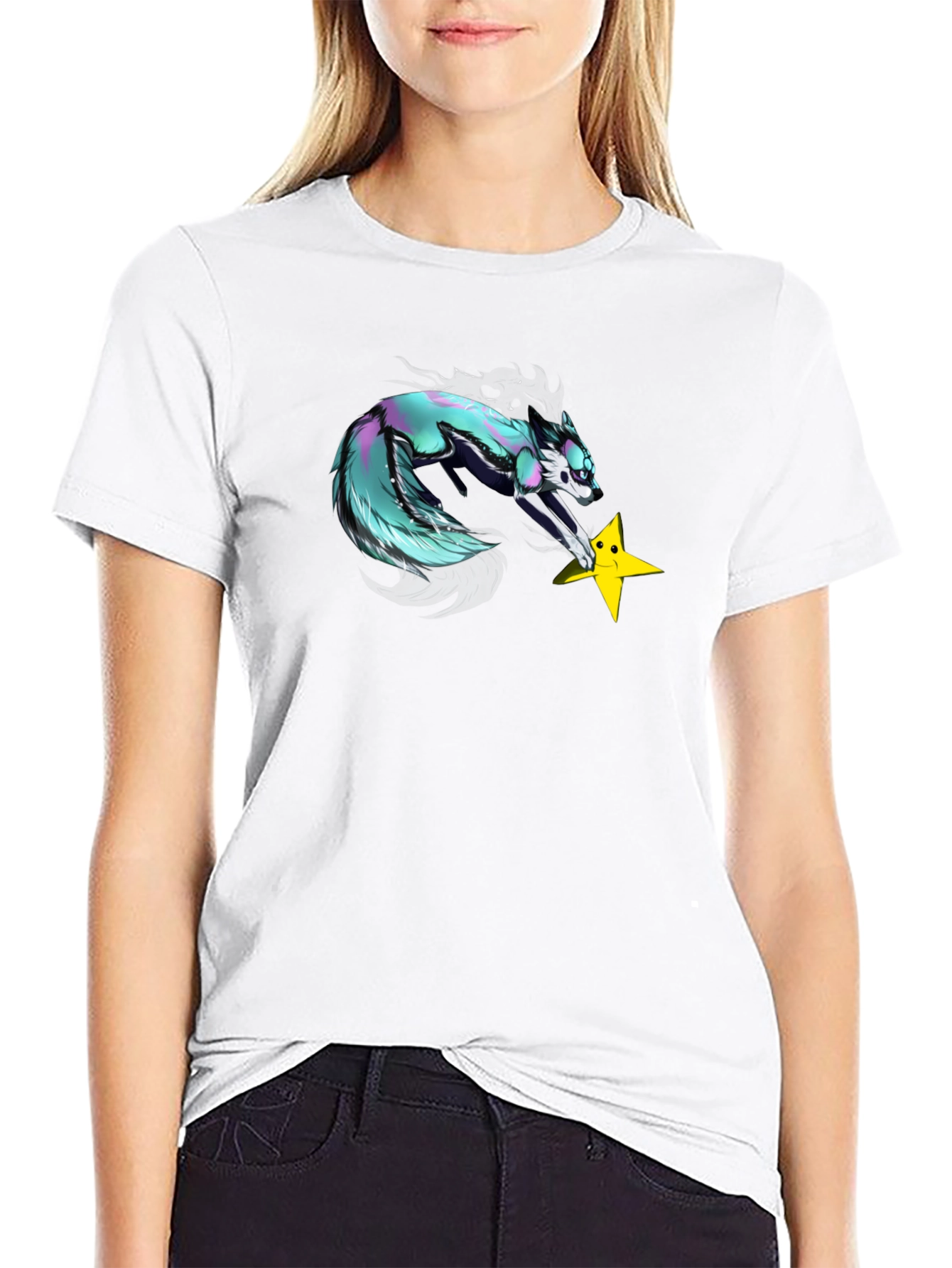 Funky Fox Graphic T-Shirt - Black Cotton Tee