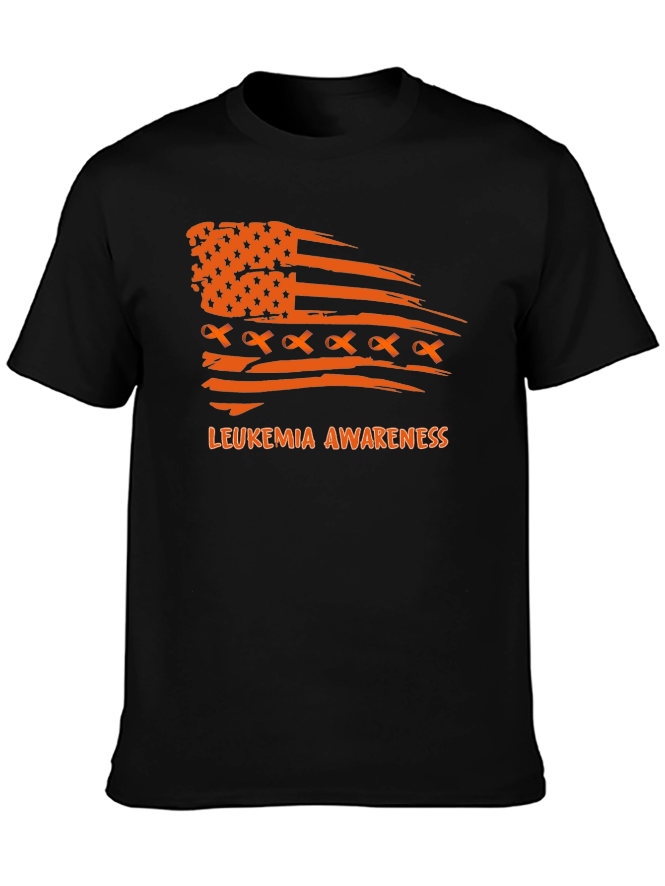 Leukemia Awareness T-Shirt Ribbon American Flag