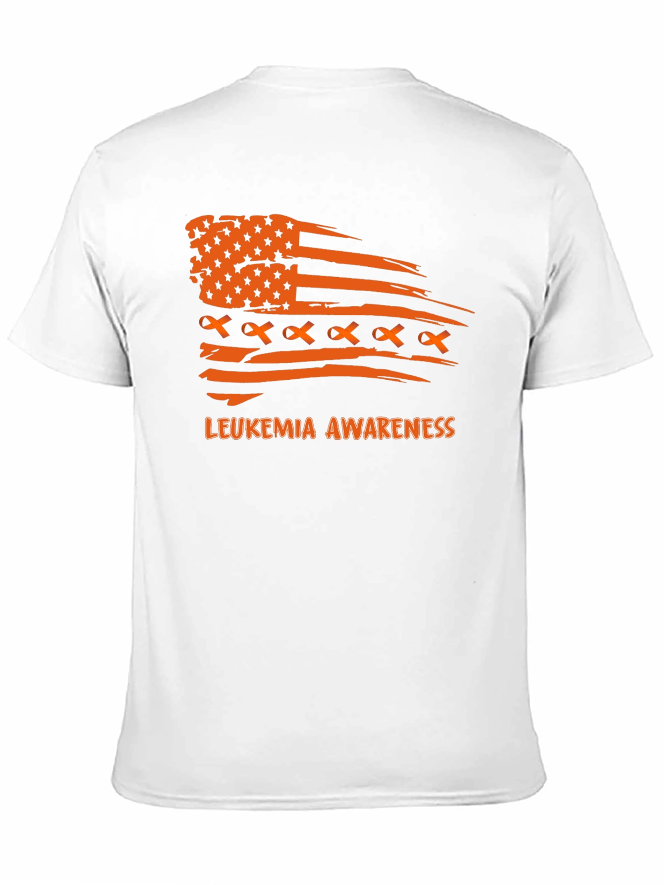 Leukemia Awareness T-Shirt Ribbon American Flag