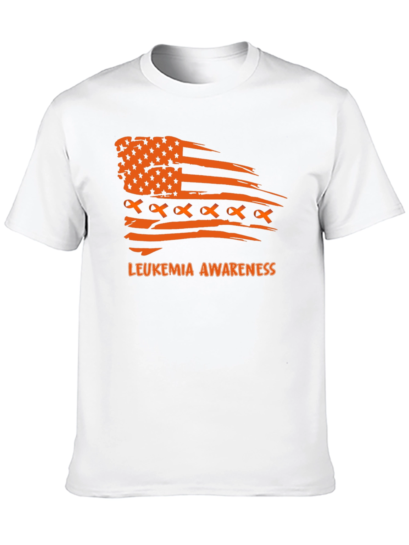 Leukemia Awareness T-Shirt Ribbon American Flag
