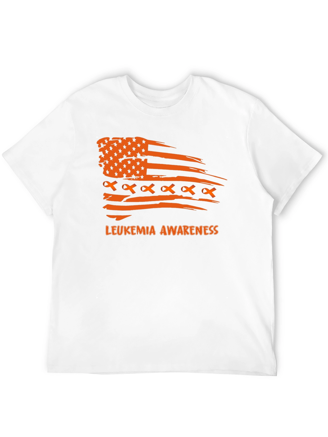 Leukemia Awareness T-Shirt Ribbon American Flag