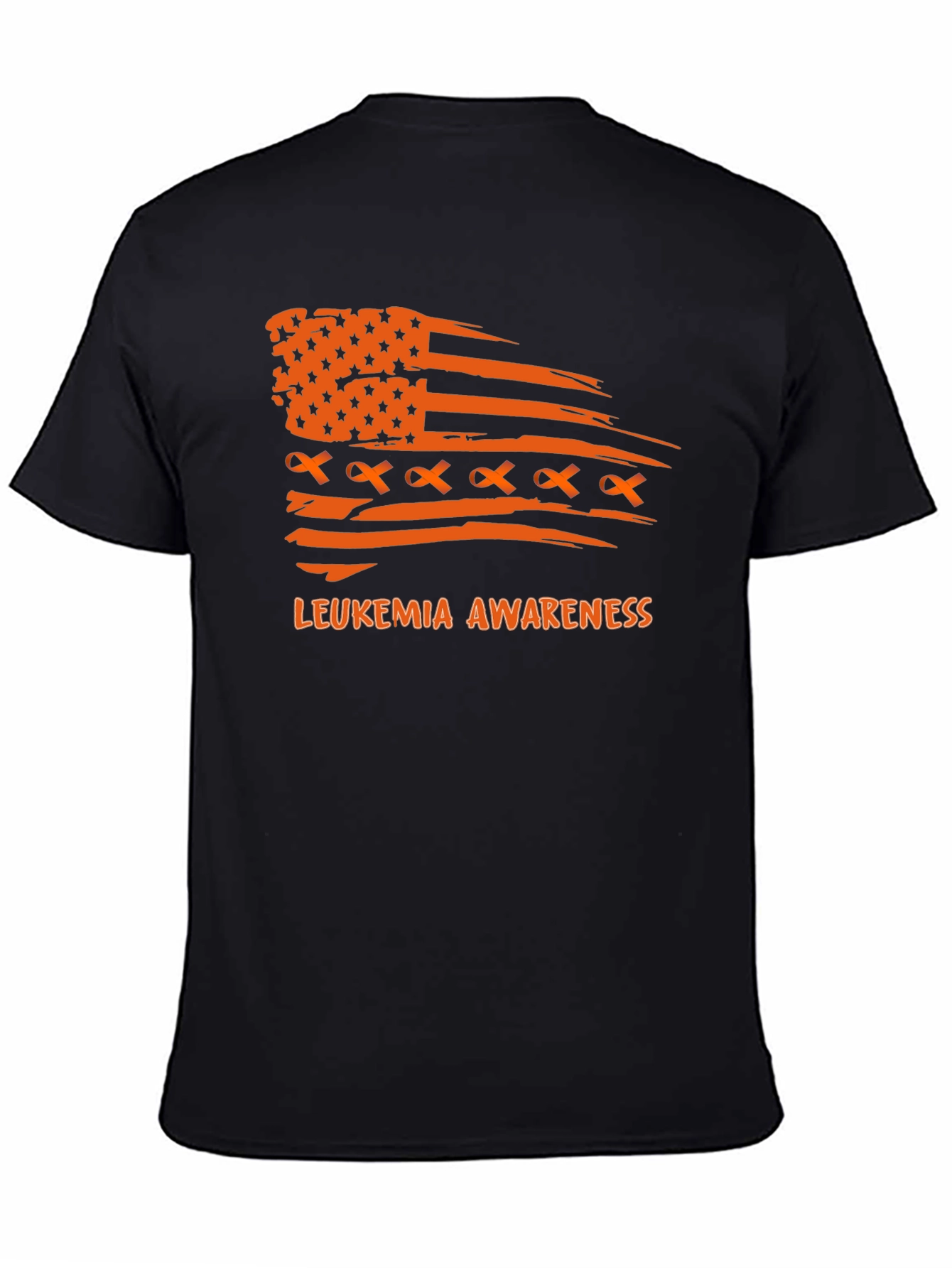 Leukemia Awareness T-Shirt Ribbon American Flag