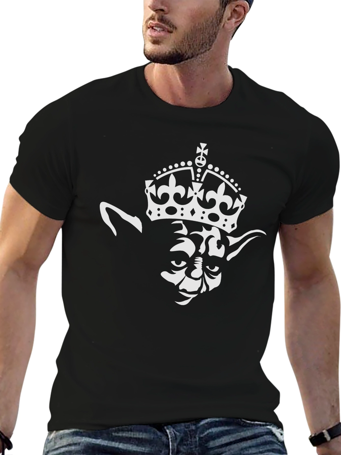 Yoda King Graphic T-Shirt - Black