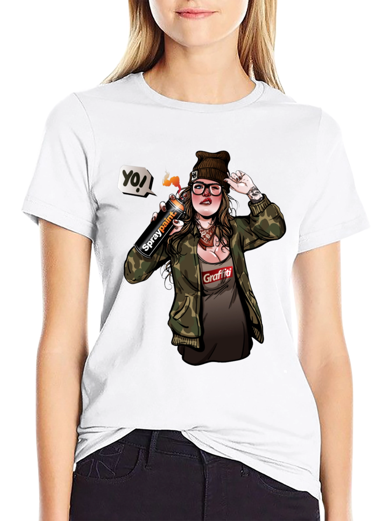 Graffiti Girl T-Shirt - Urban Street Style