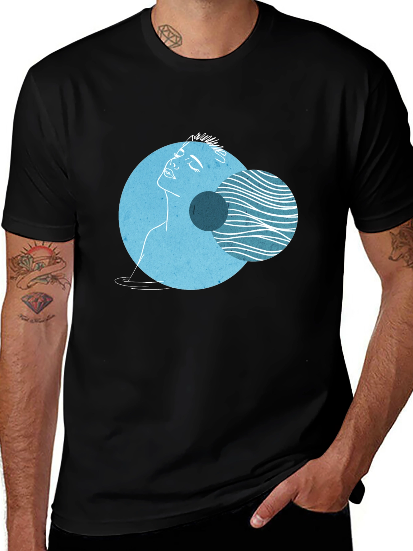 Abstract Face Graphic Tee - Modern Art Shirt