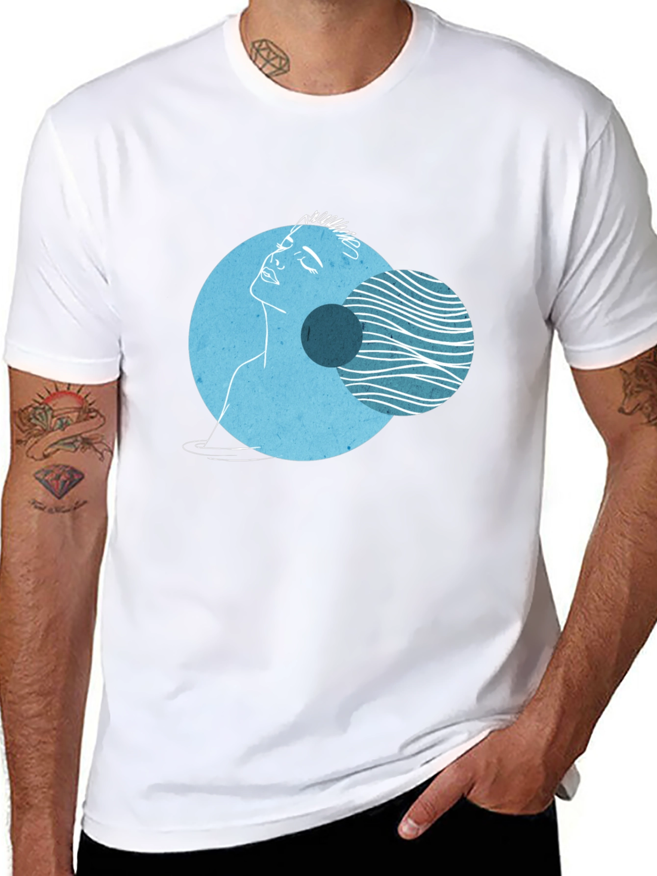 Abstract Face Graphic Tee - Modern Art Shirt