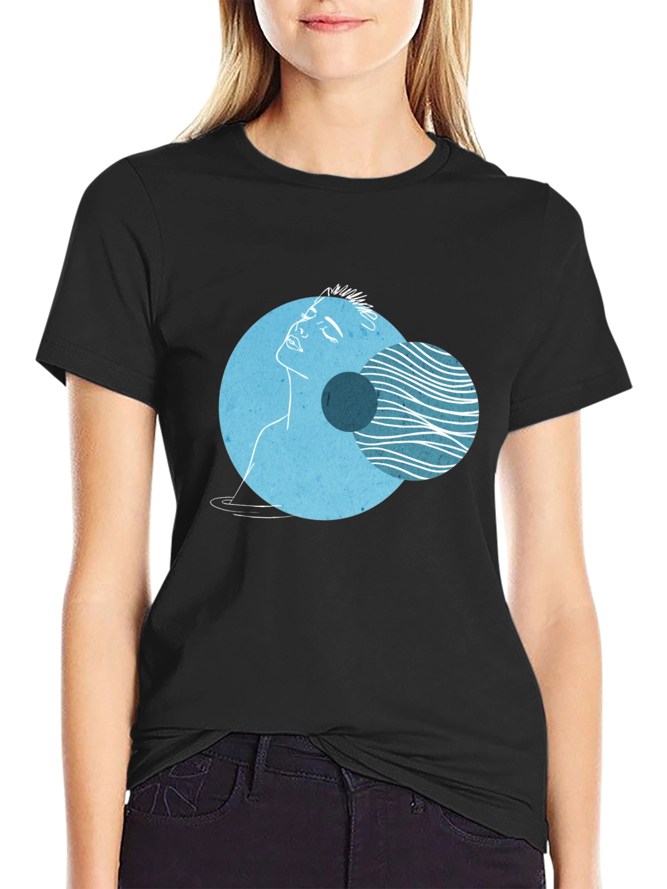 Abstract Face Graphic Tee - Modern Art Shirt