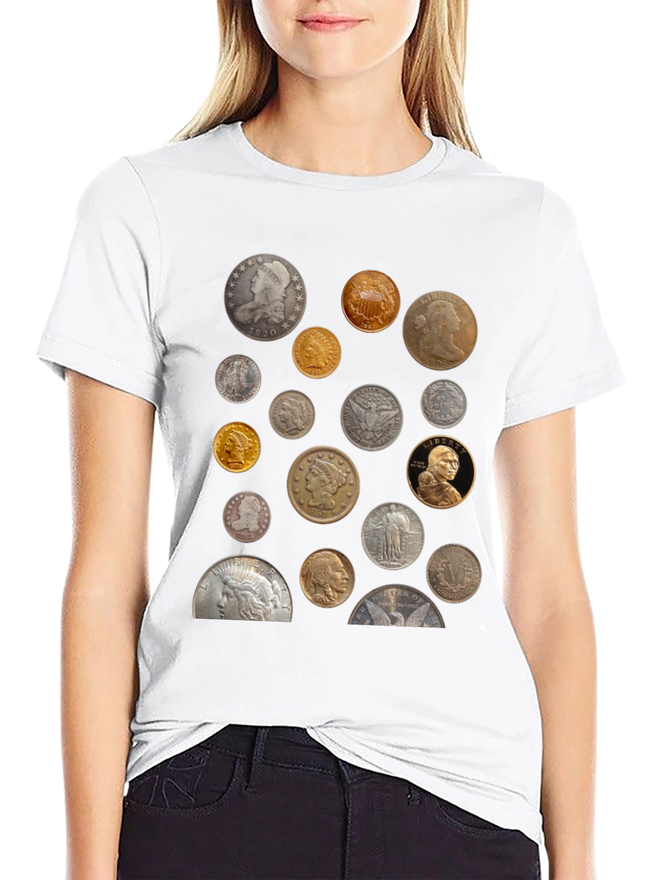 Unique Coin Collection Graphic T-Shirt