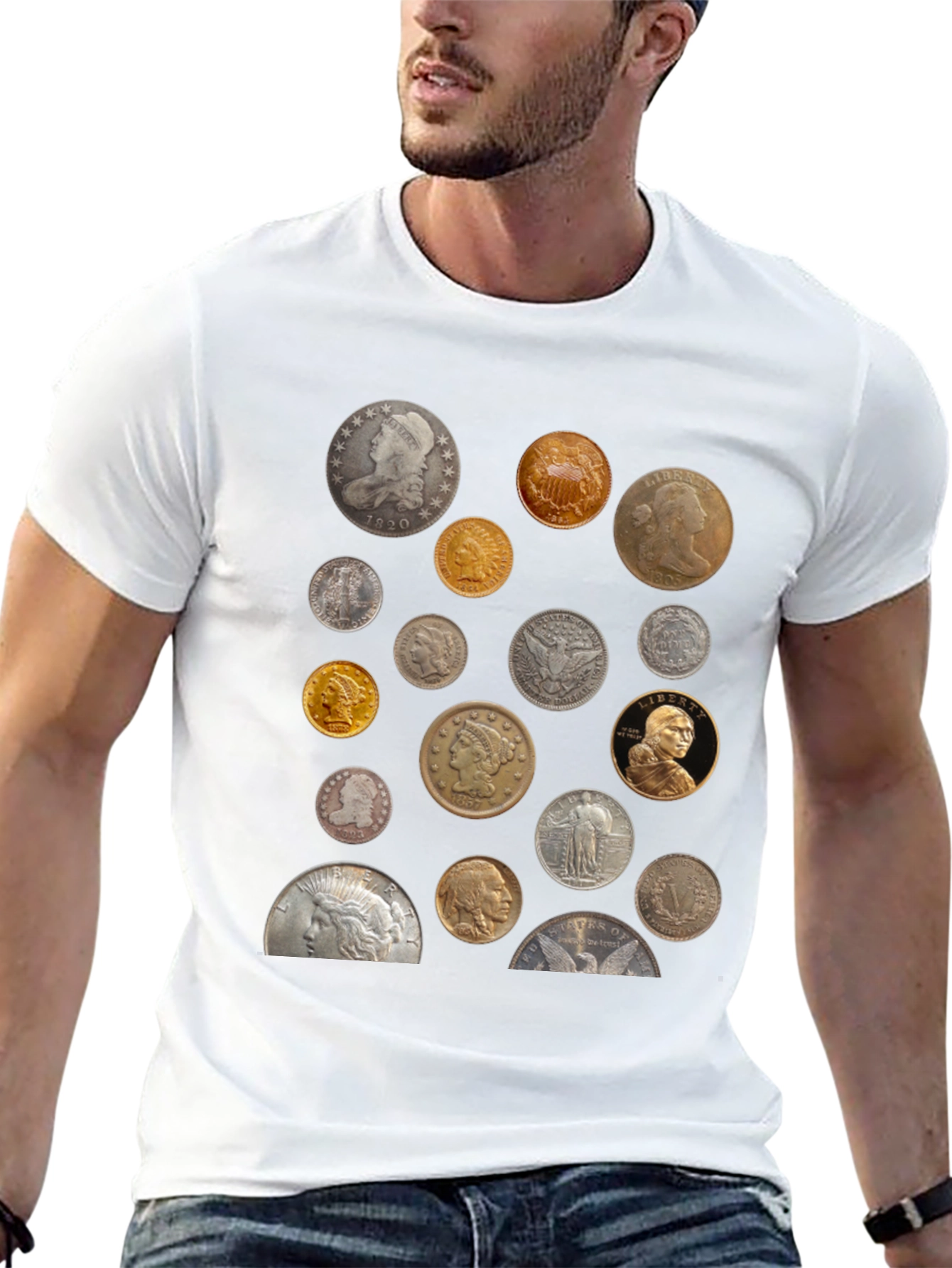 Unique Coin Collection Graphic T-Shirt