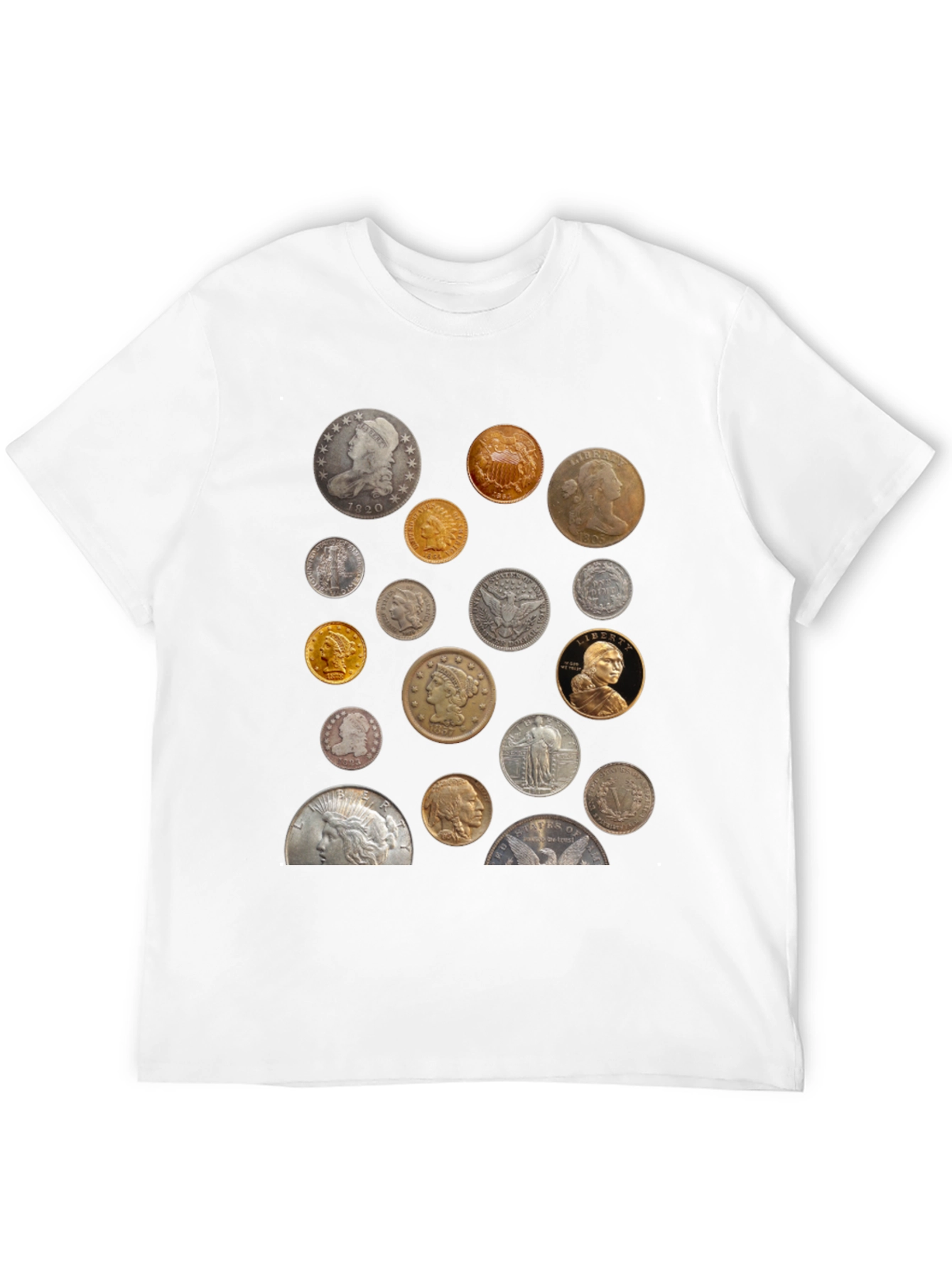 Unique Coin Collection Graphic T-Shirt