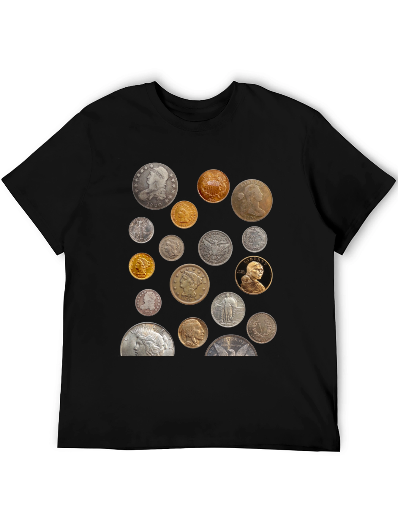 Unique Coin Collection Graphic T-Shirt