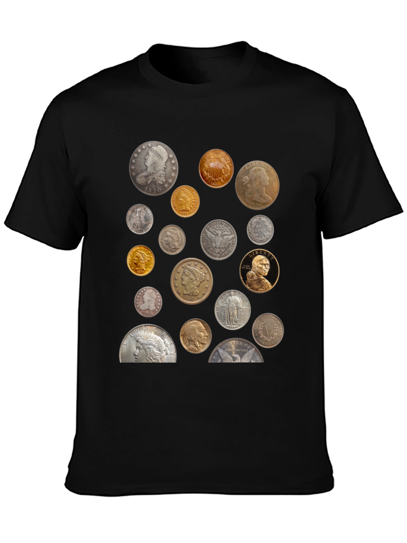 Unique Coin Collection Graphic T-Shirt