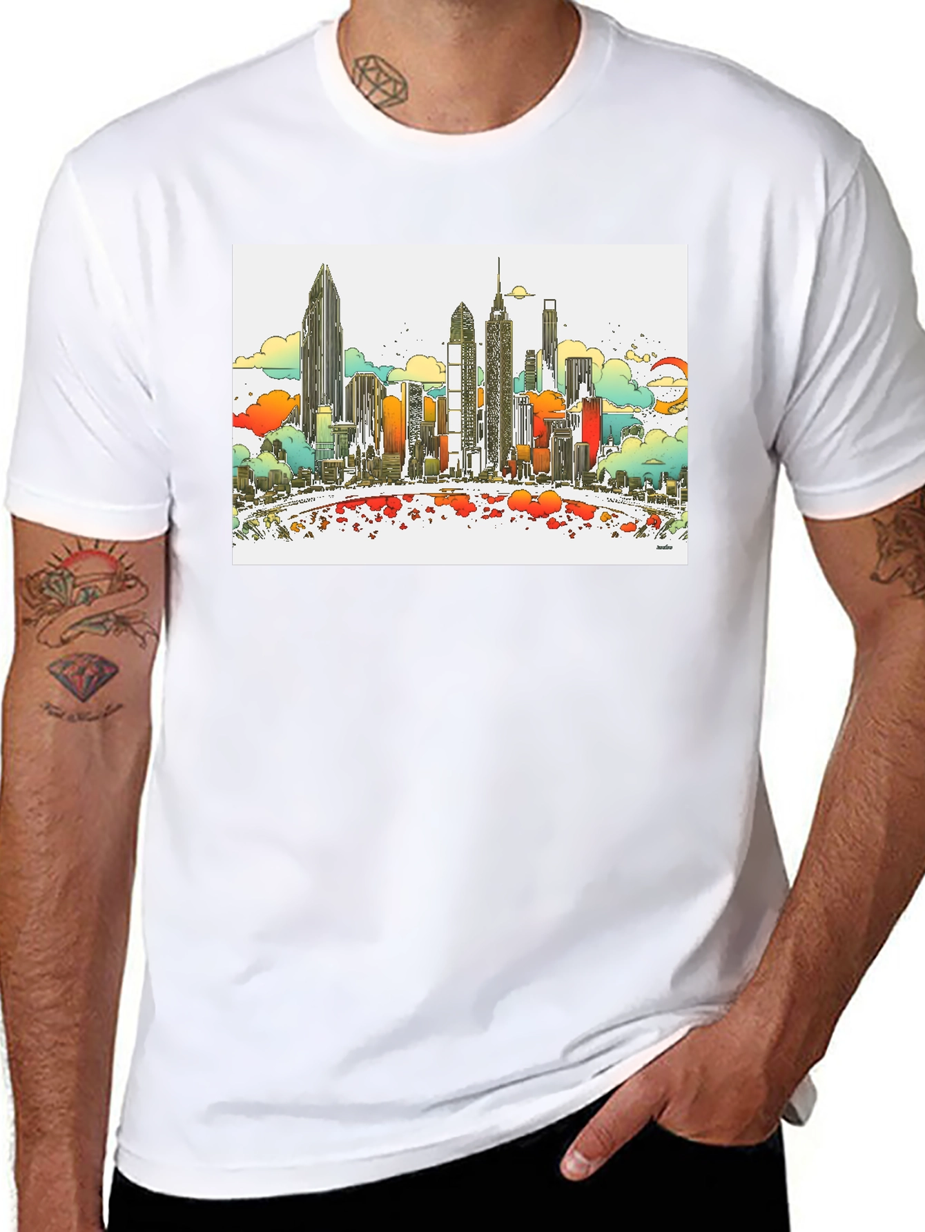 Cityscape Graphic Tee - Modern Style