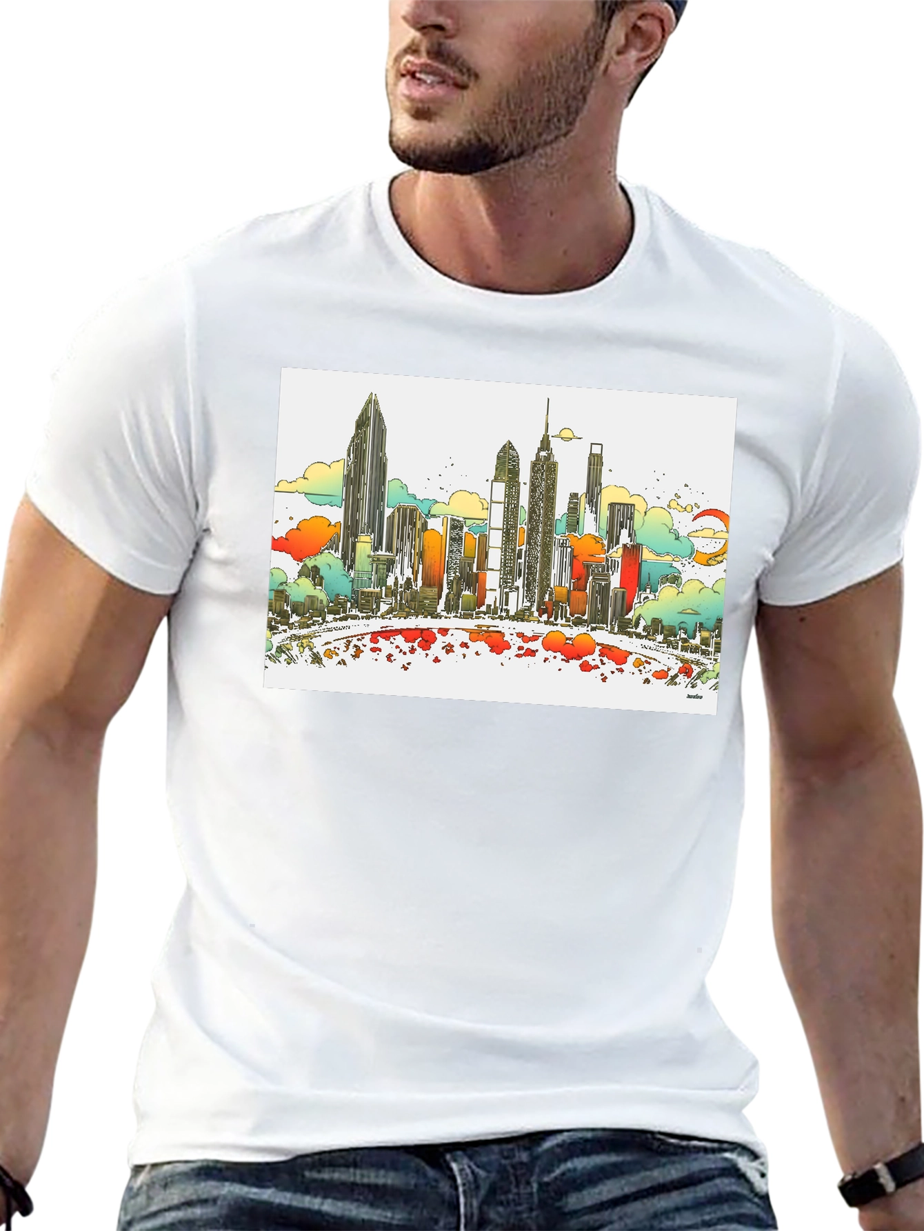 Cityscape Graphic Tee - Modern Style