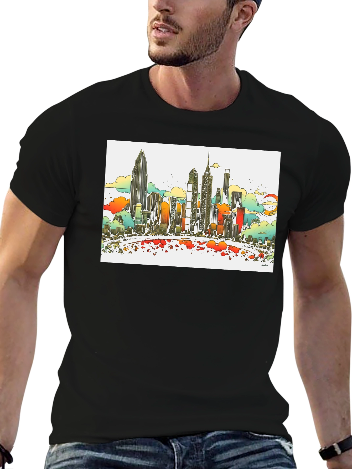 Cityscape Graphic Tee - Modern Style