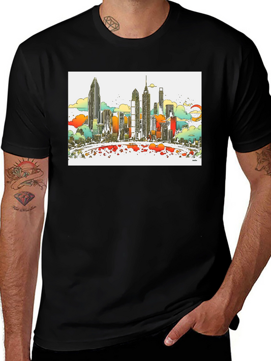 Cityscape Graphic Tee - Modern Style