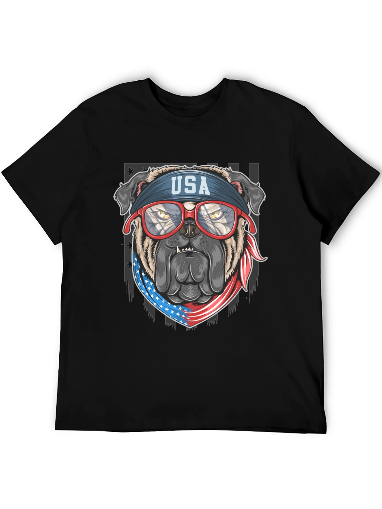 Patriotic Bulldog USA Flag T-Shirt