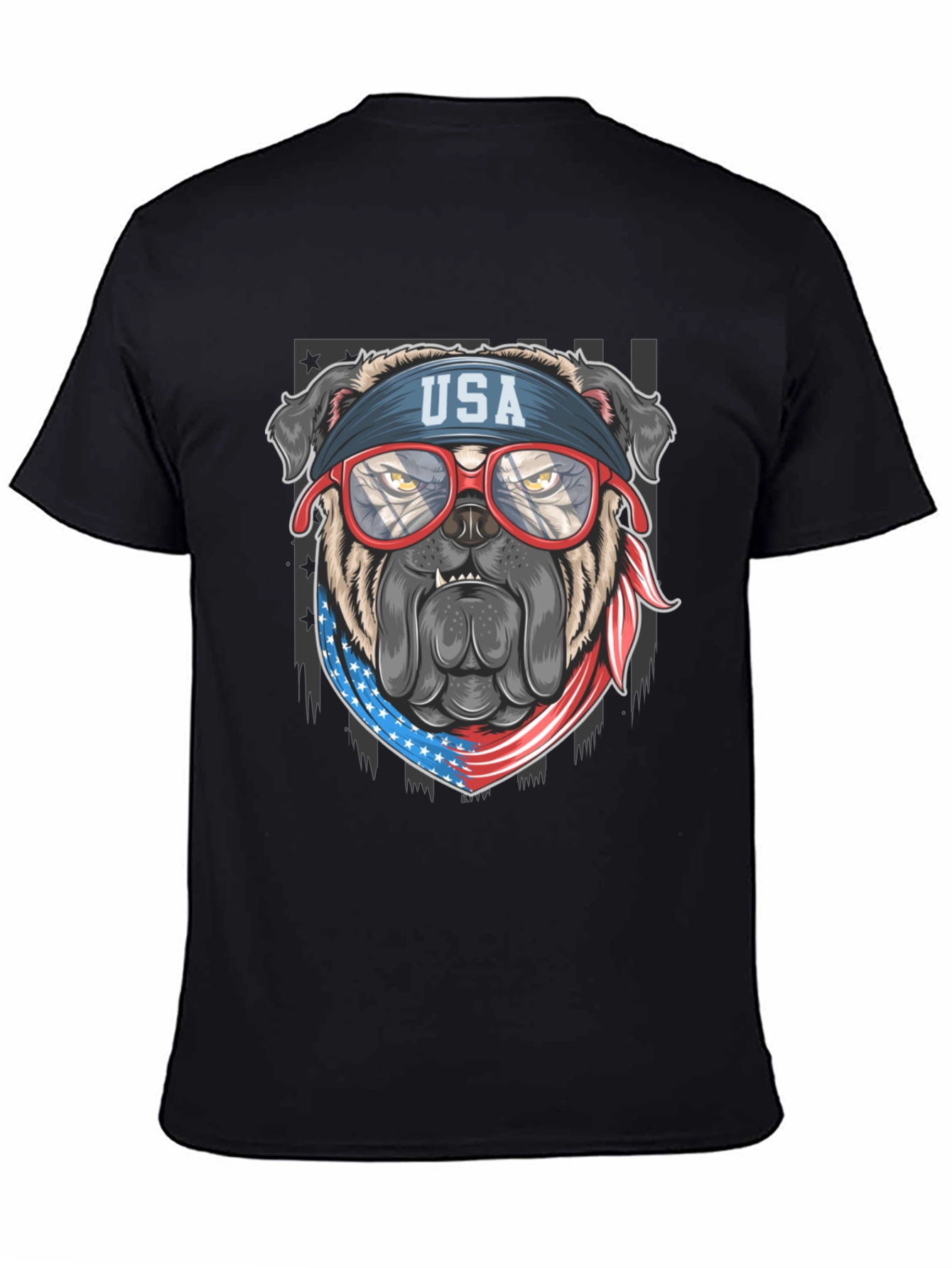 Patriotic Bulldog USA Flag T-Shirt