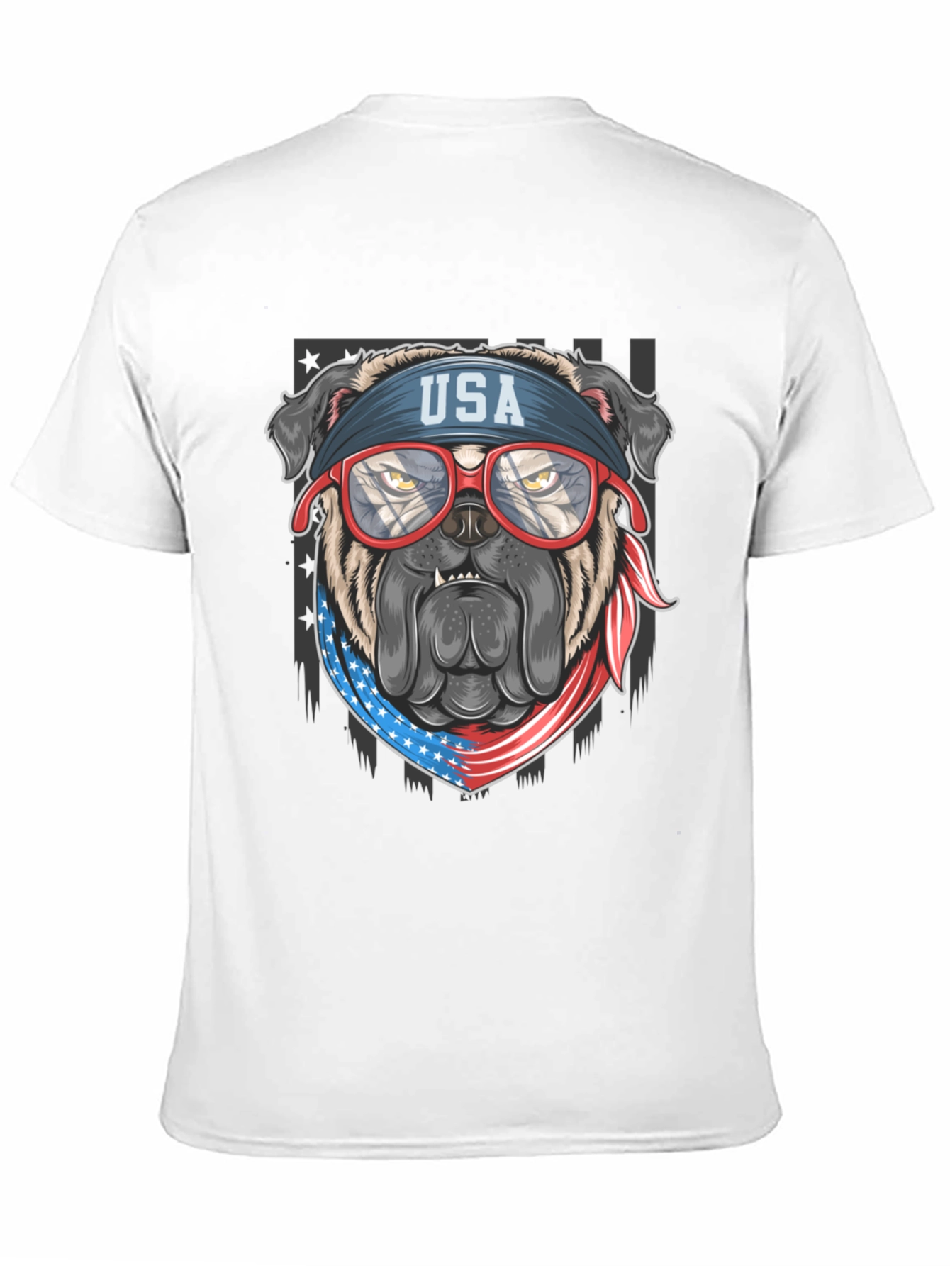 Patriotic Bulldog USA Flag T-Shirt