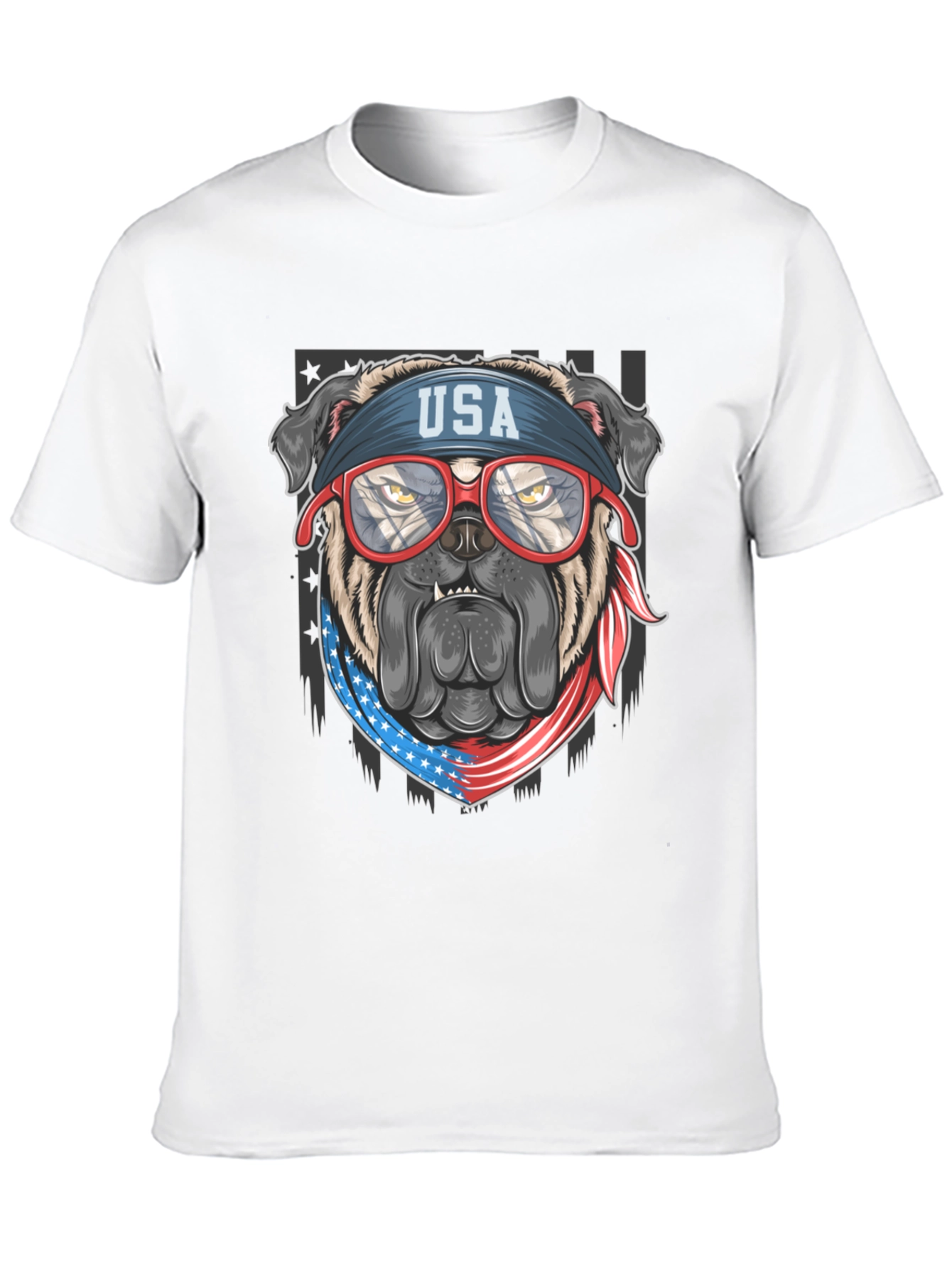 Patriotic Bulldog USA Flag T-Shirt