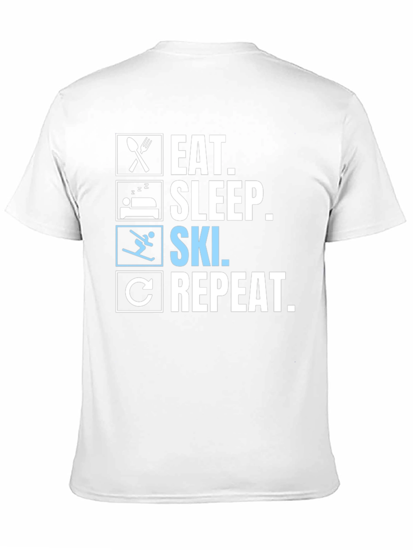 Eat Sleep Ski Repeat Black T-Shirt