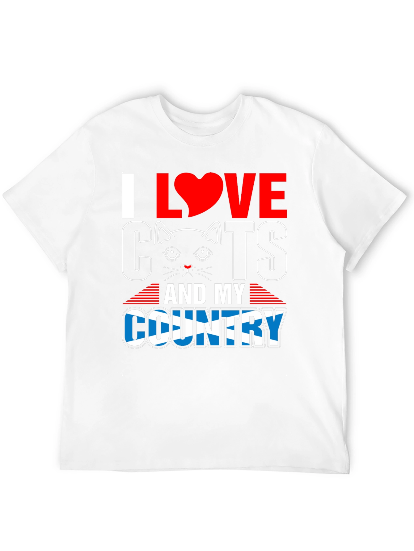 I Love Cats & My Country T-Shirt - Black